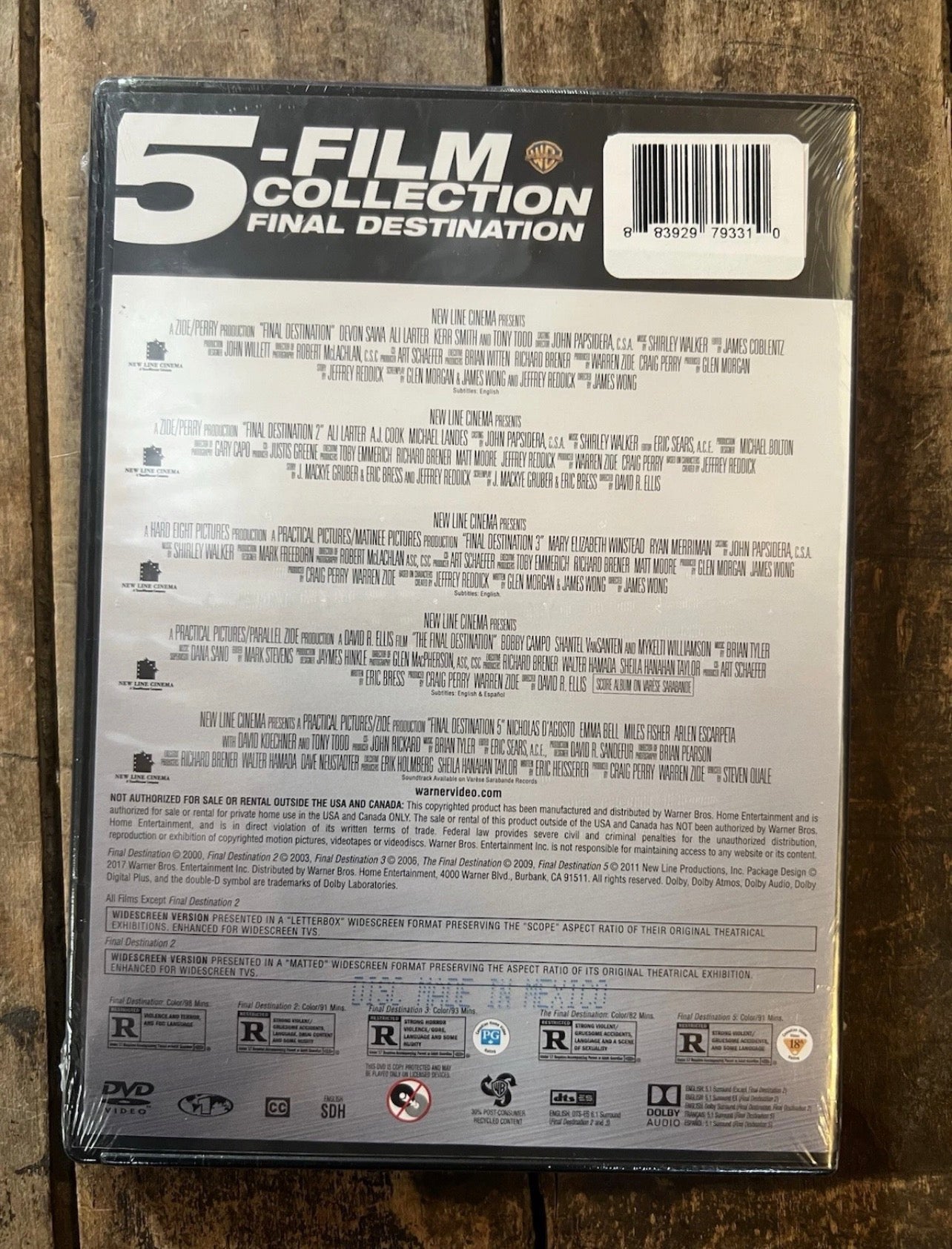 Final Destination / 5 Film Collection ( DVD 2025 ) New Sealed Movie