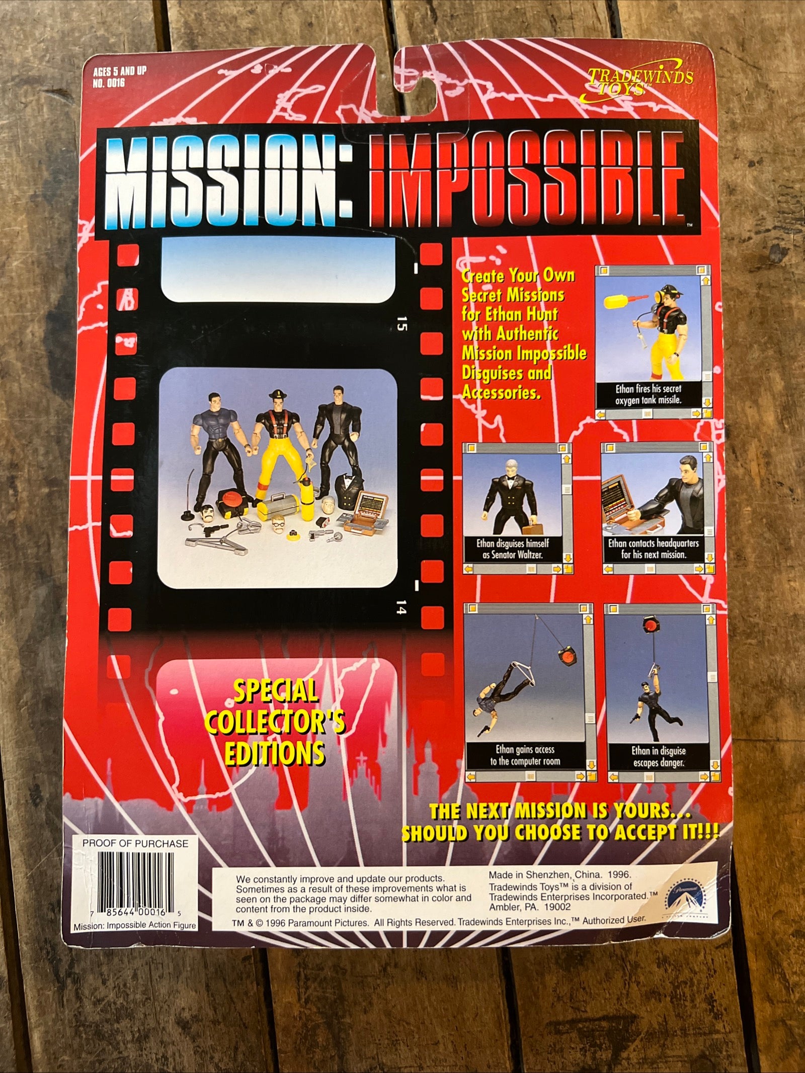 1996 Tradewinds Toys - MISSION: IMPOSSIBLE Ethan Hunt Fireman Disguise Action Figure