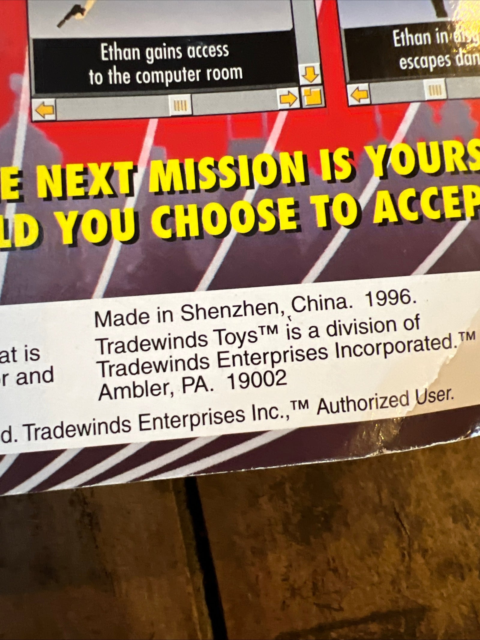 1996 Tradewinds Toys - MISSION: IMPOSSIBLE Ethan Hunt Fireman Disguise Action Figure