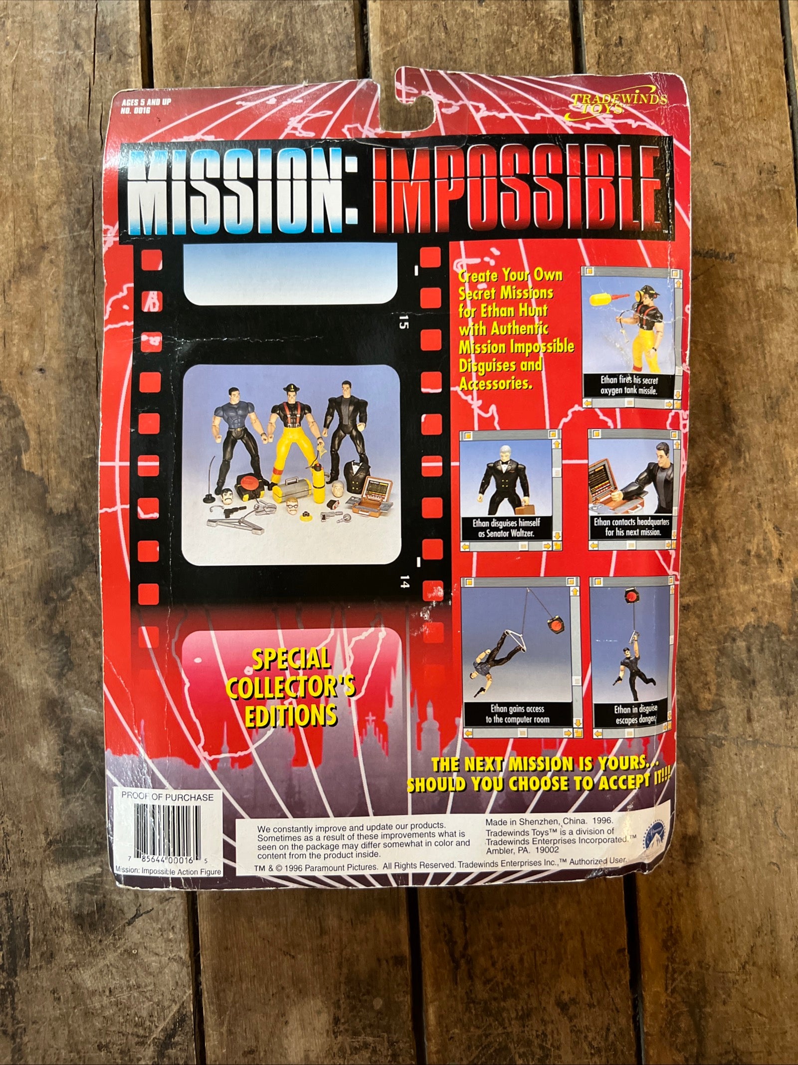 1996 Tradewinds Toys - MISSION: IMPOSSIBLE Ethan Hunt Fireman Disguise Action Figure