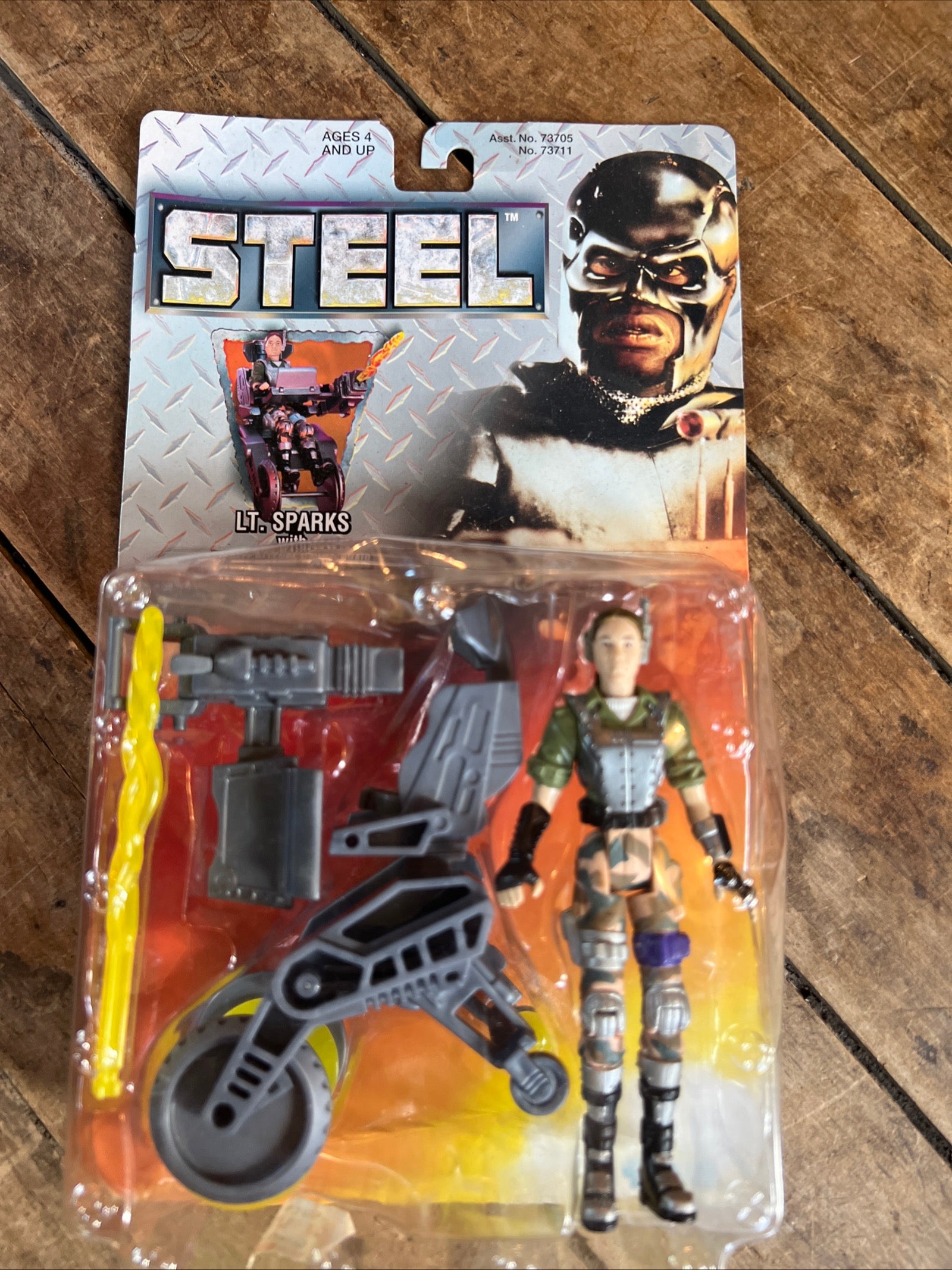 1997 Kenner - STEEL - LT Sparks Action Figure - MOC Sealed Original Card