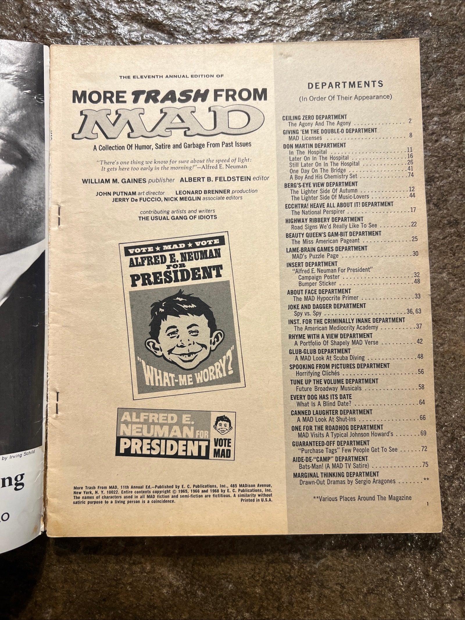 MAD Magazine - 1968 The Eleventh Annual Edition Of More Trash From Mad