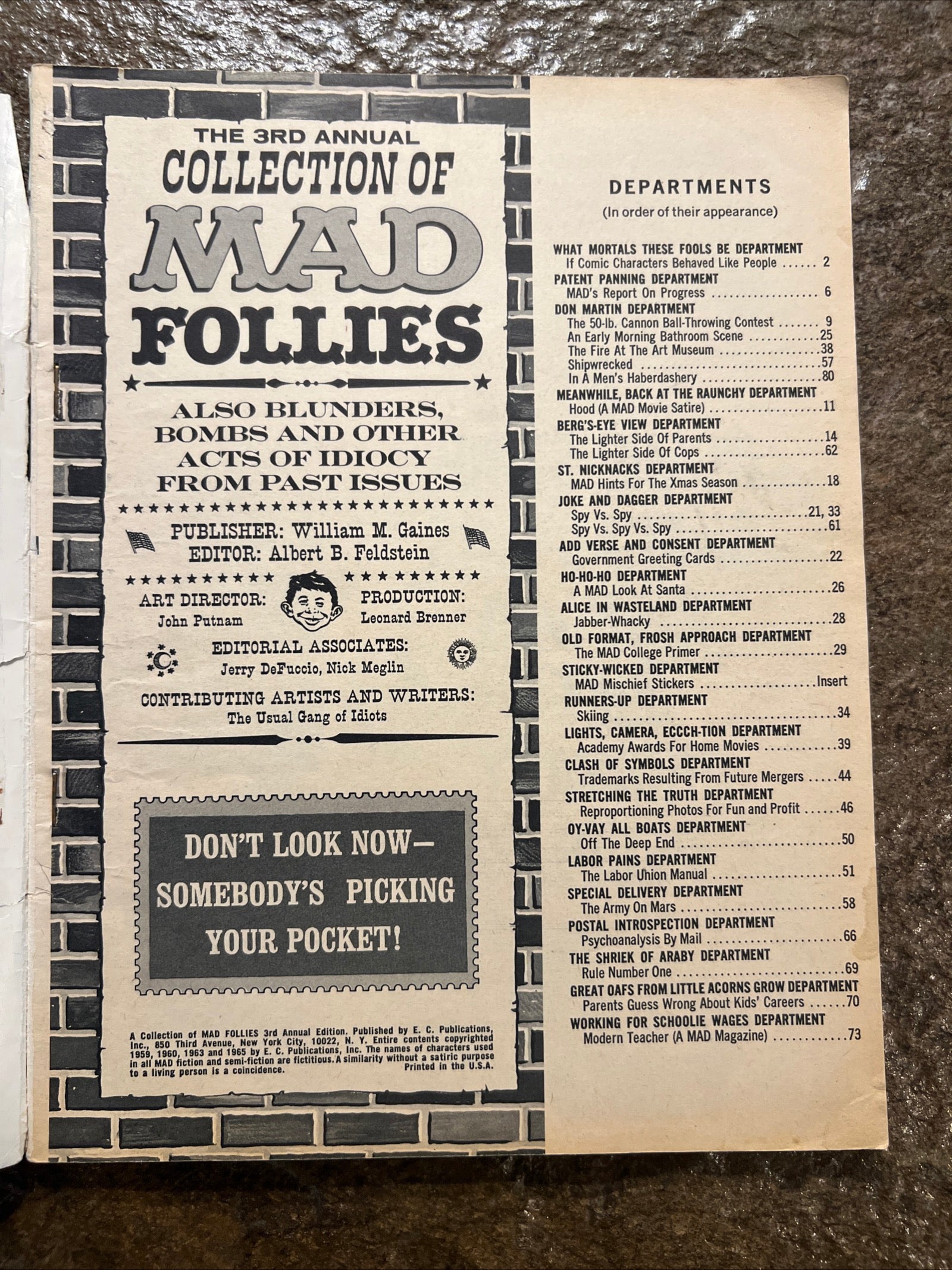 MAD Magazine - 1965 The Third Annual Collection Of Mad Follies