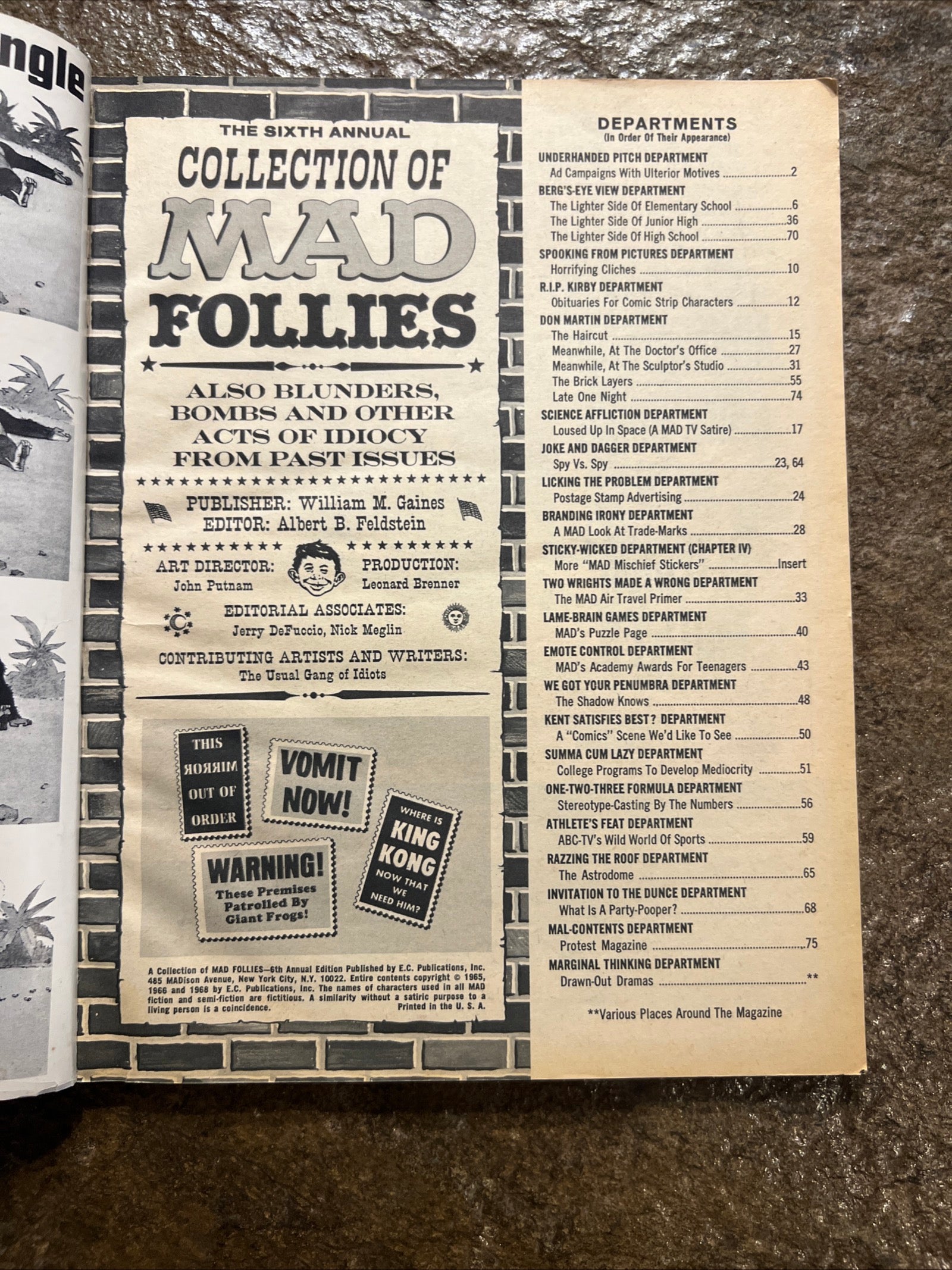 MAD Magazine - 1968 The Sixth Annual Collection Of Mad Follies