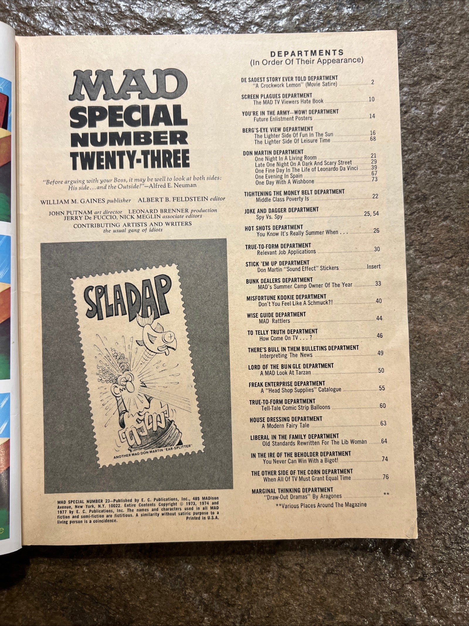 MAD Magazine - 1977 Special Issue Number Twenty Three & Don Martin Sound Effect Stickers