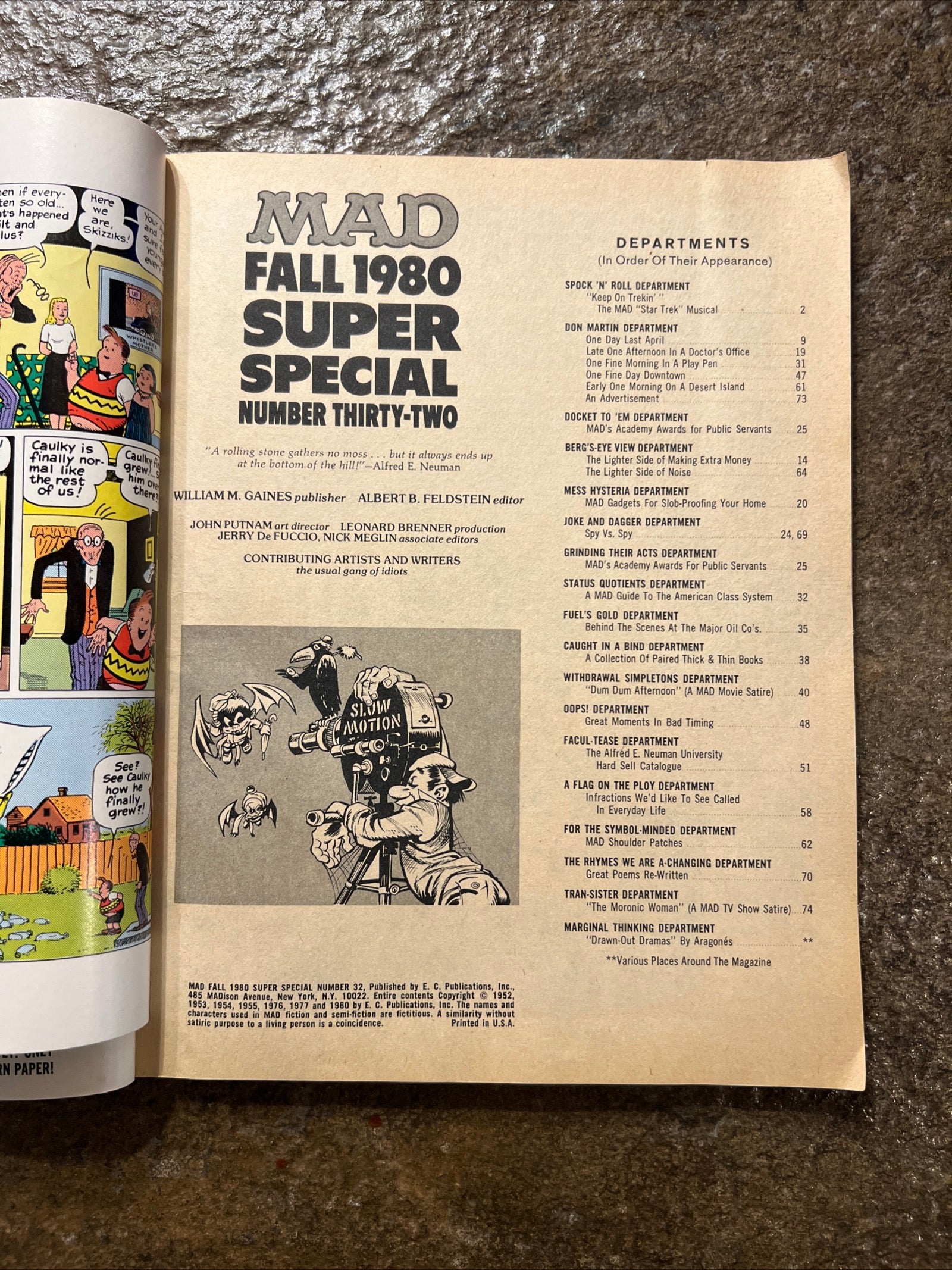 MAD Magazine - 1980 Fall Super Special Issue Number Thirty Two & Comic Book Insert