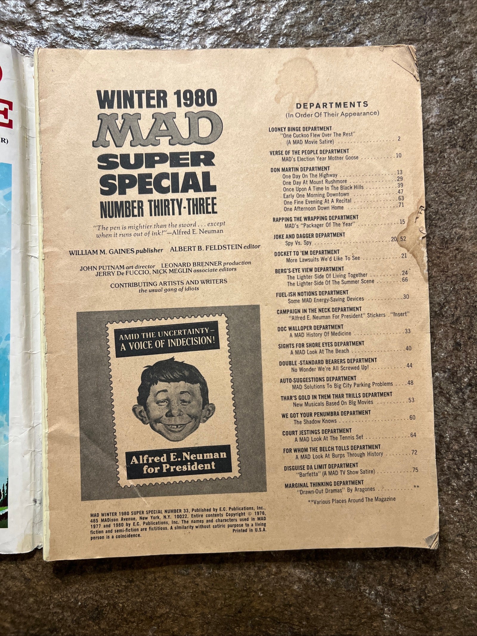 MAD Magazine - 1980 Winter Super Special Issue Number Thirty Three