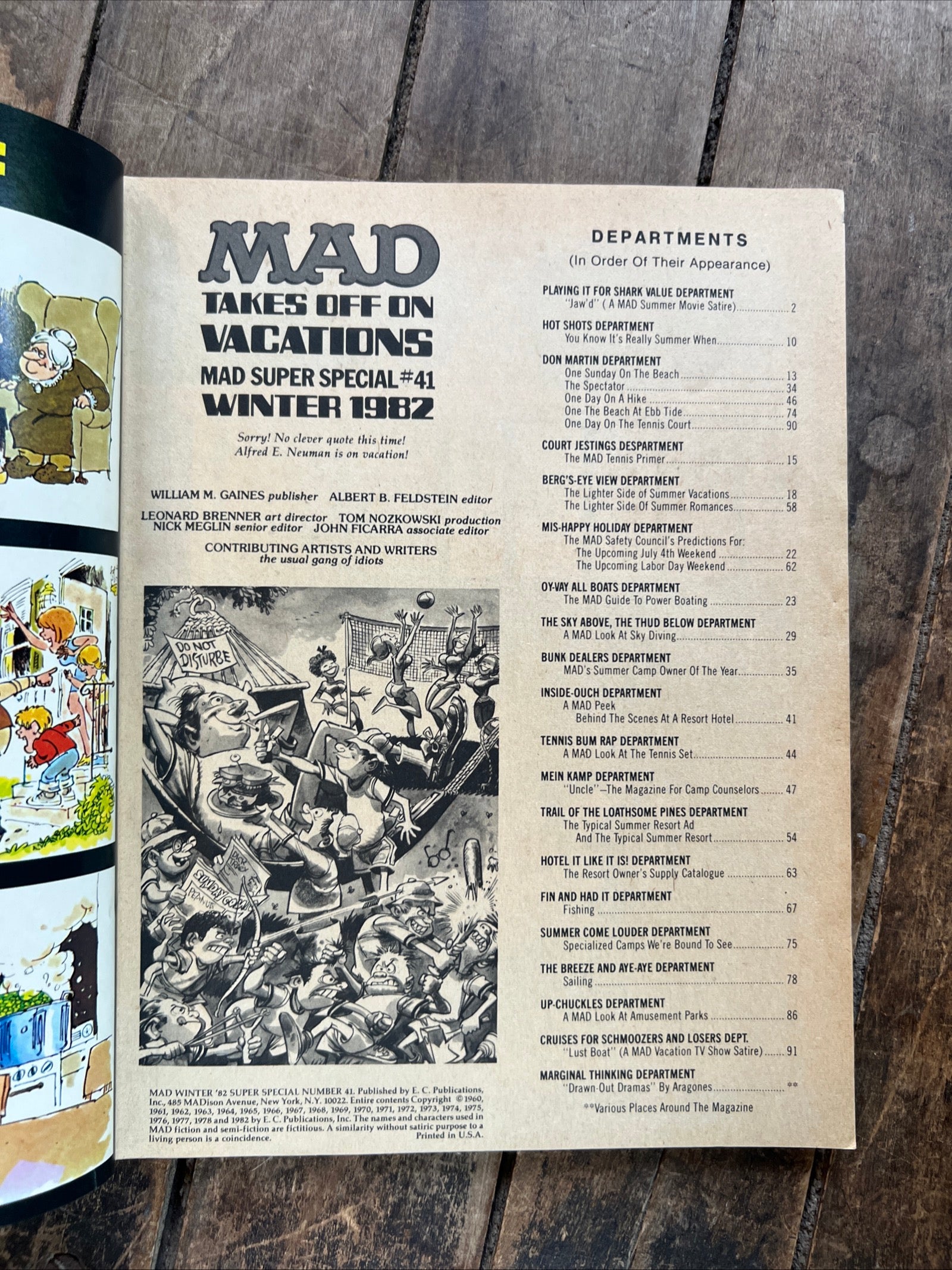 MAD Magazine - Winter 1982 Super Special Issue #41 - Mad Takes Off On Vacations