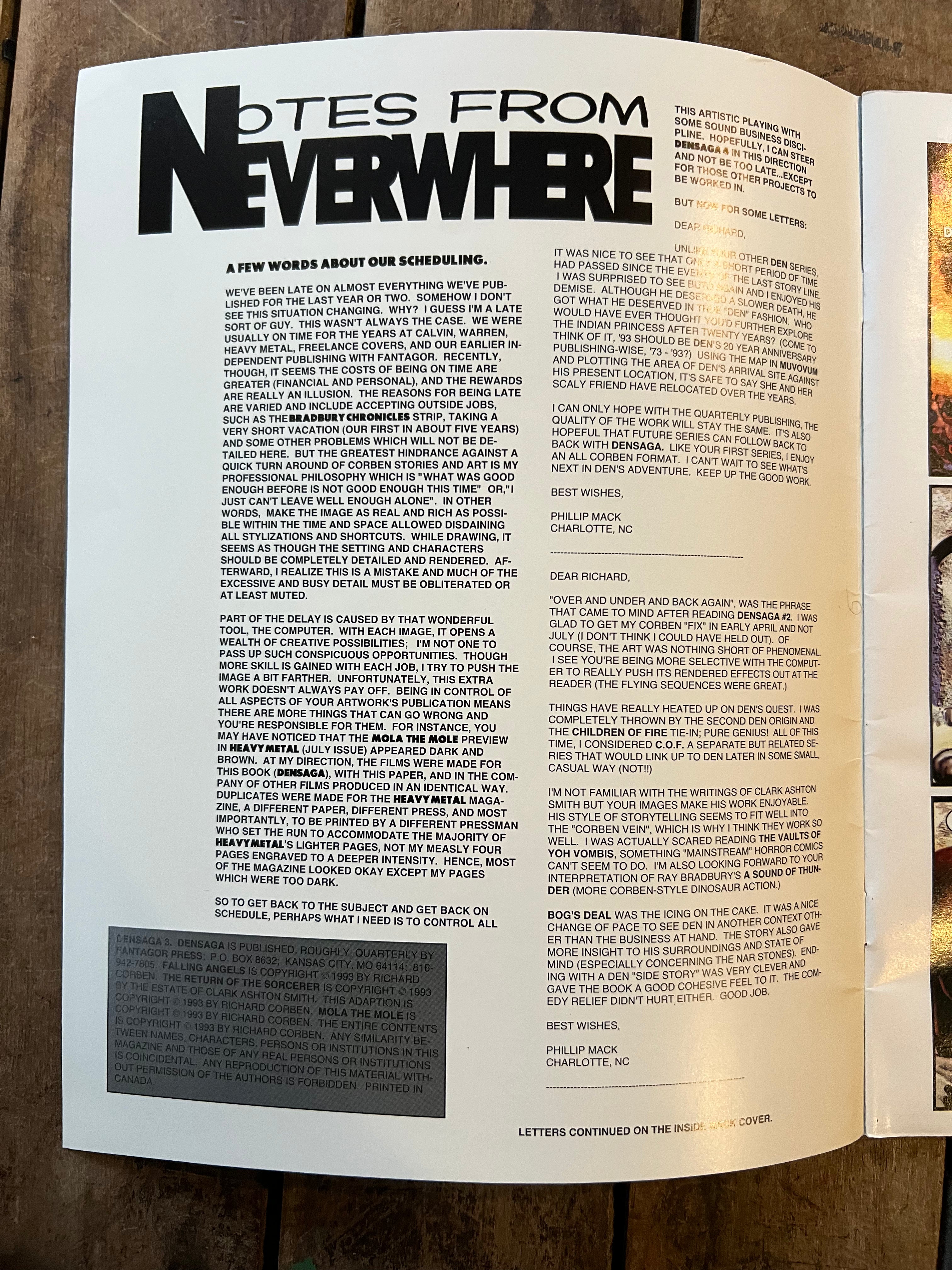 DenSaga #3 (1993) Rich Corben - Return of the Sorcerer - Fantagor Press