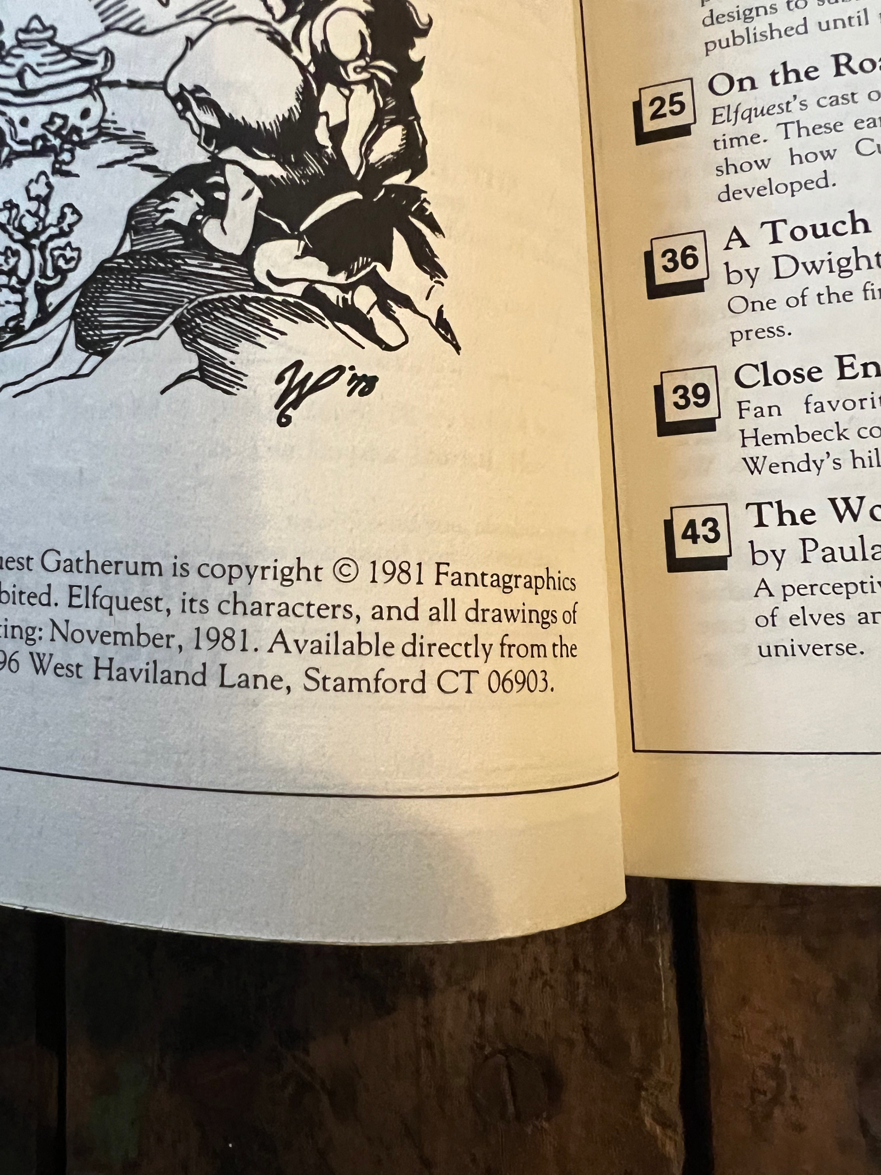 The ELFQUEST Gatherum - November 1981 - 1st Printing Wendy Pini - Graphic Novel