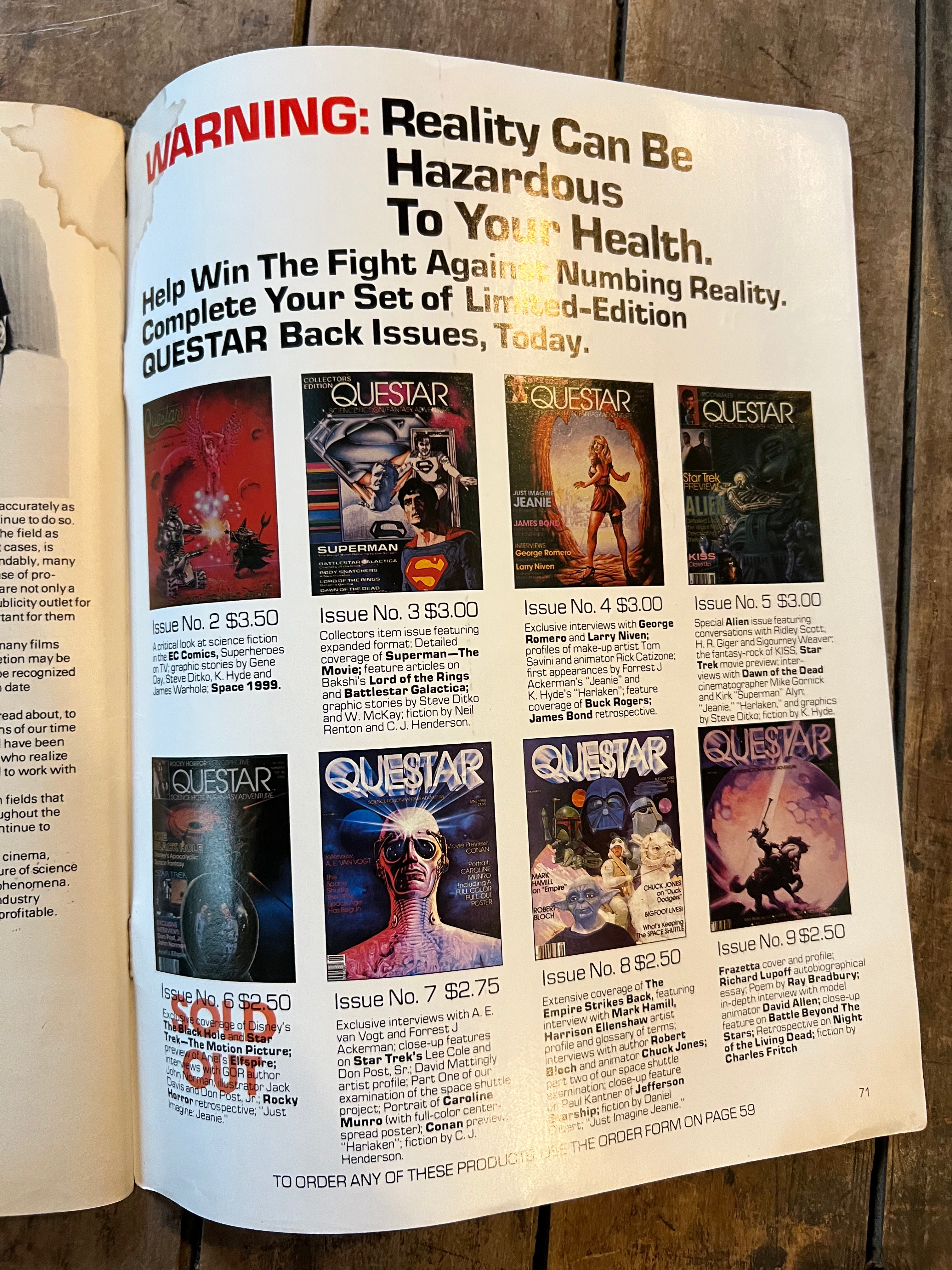QUESTAR Magazine - October 1980 Issue - SCI-Fi & Fantasy Adventure Magazine