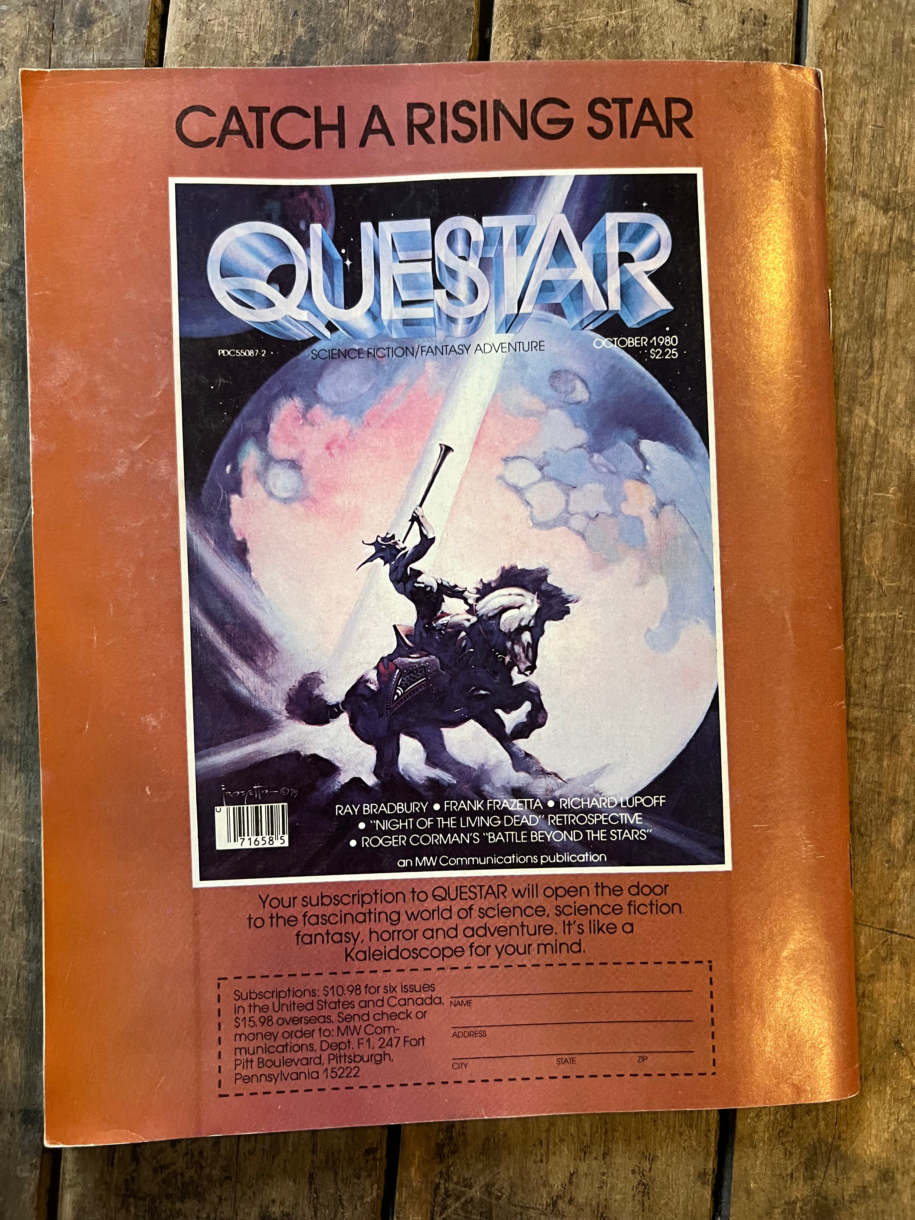 QUESTAR Magazine - October 1980 Issue - SCI-Fi & Fantasy Adventure Magazine