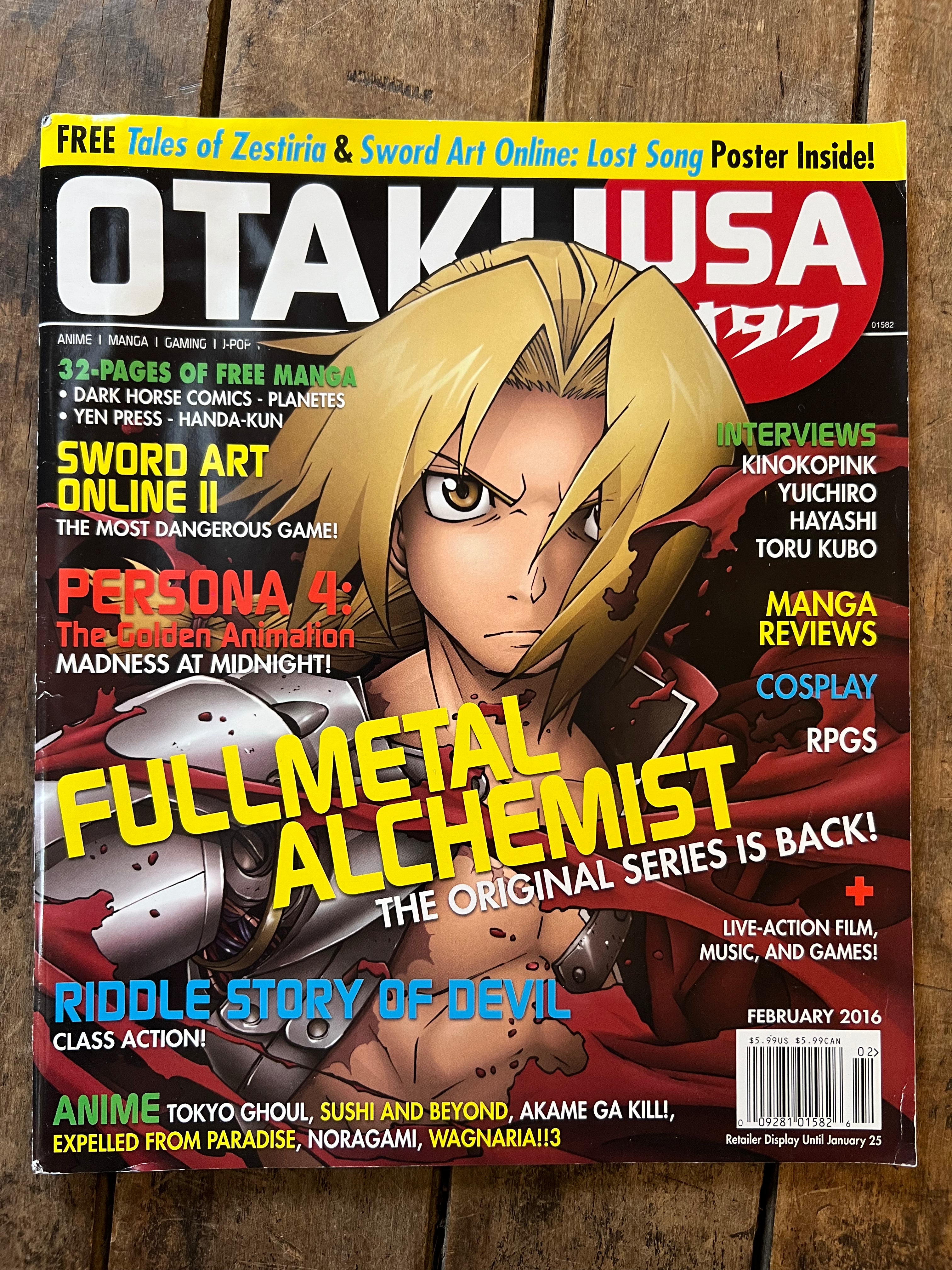 OTAKU USA Magazine - February 2016 - FULL METAL ALCHEMIST - Anime - Manga