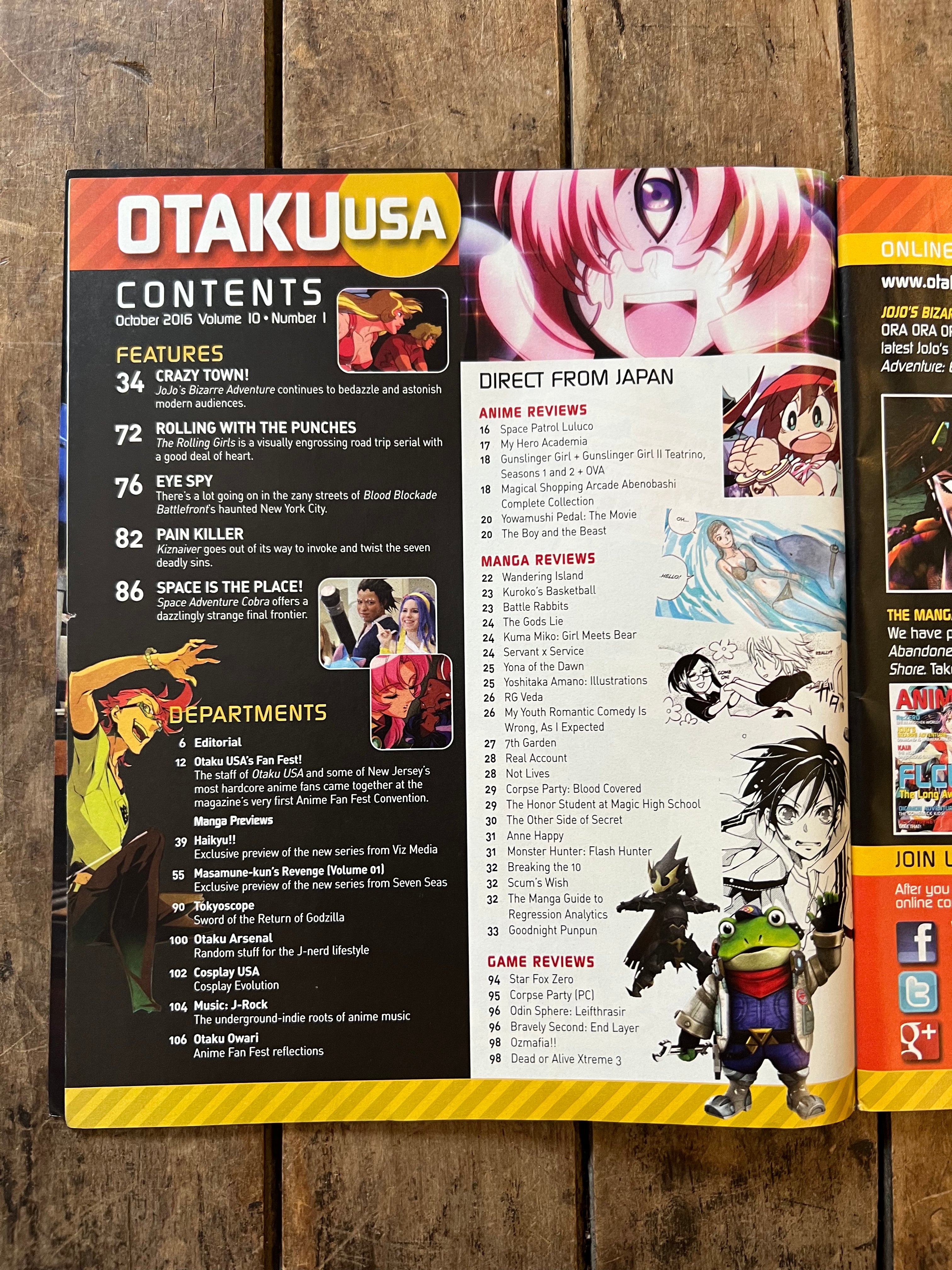 OTAKU USA Magazine - October 2016 - JOJO’s BIZARRE ADVENTURE - Anime - Manga