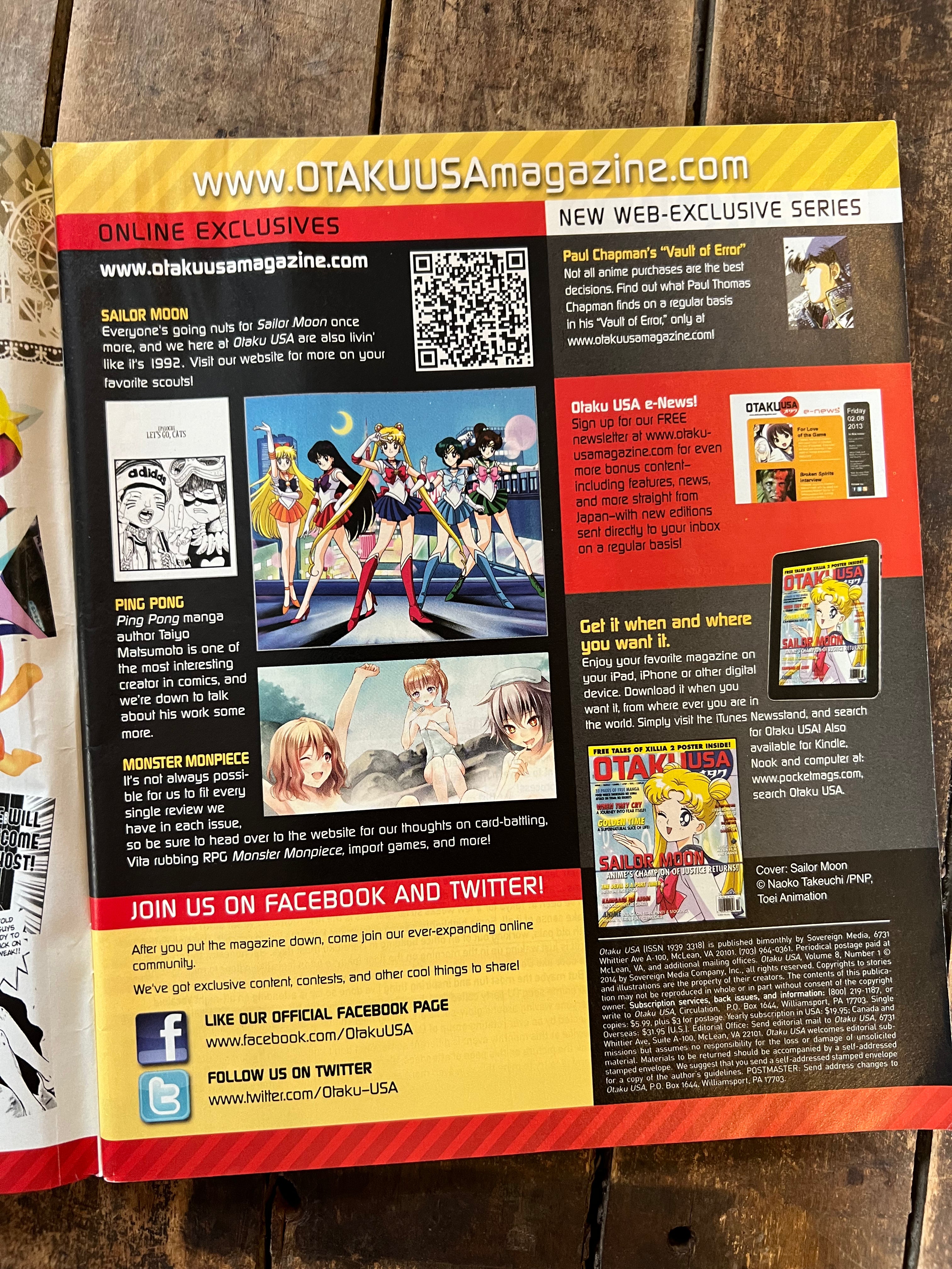 OTAKU USA Magazine - October 2014 - SAILOR MOON  cover - Anime - Manga - Cosplay