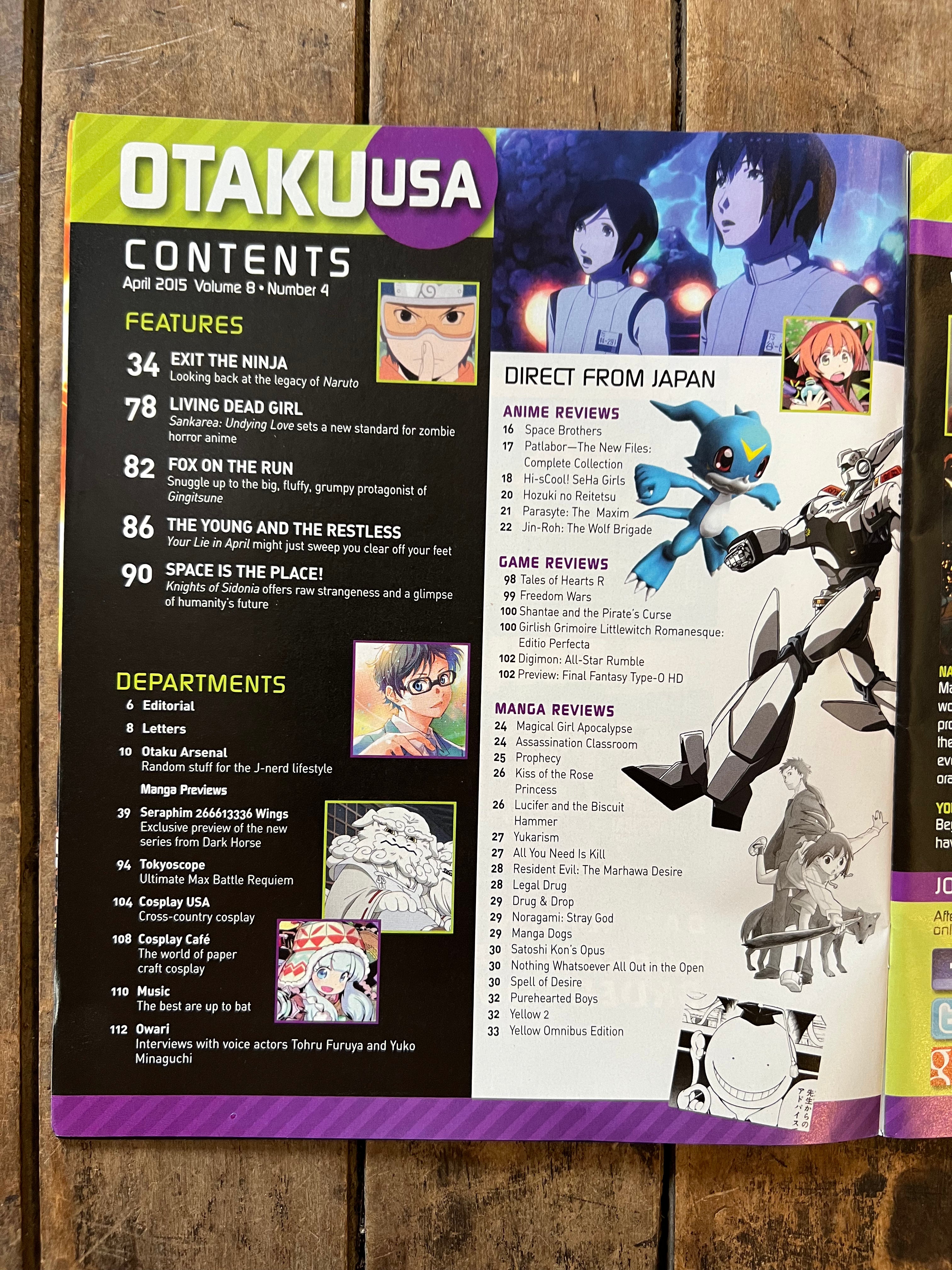 OTAKU USA Magazine - April 2015 - NARUTO Cover - Anime - Manga- Cosplay