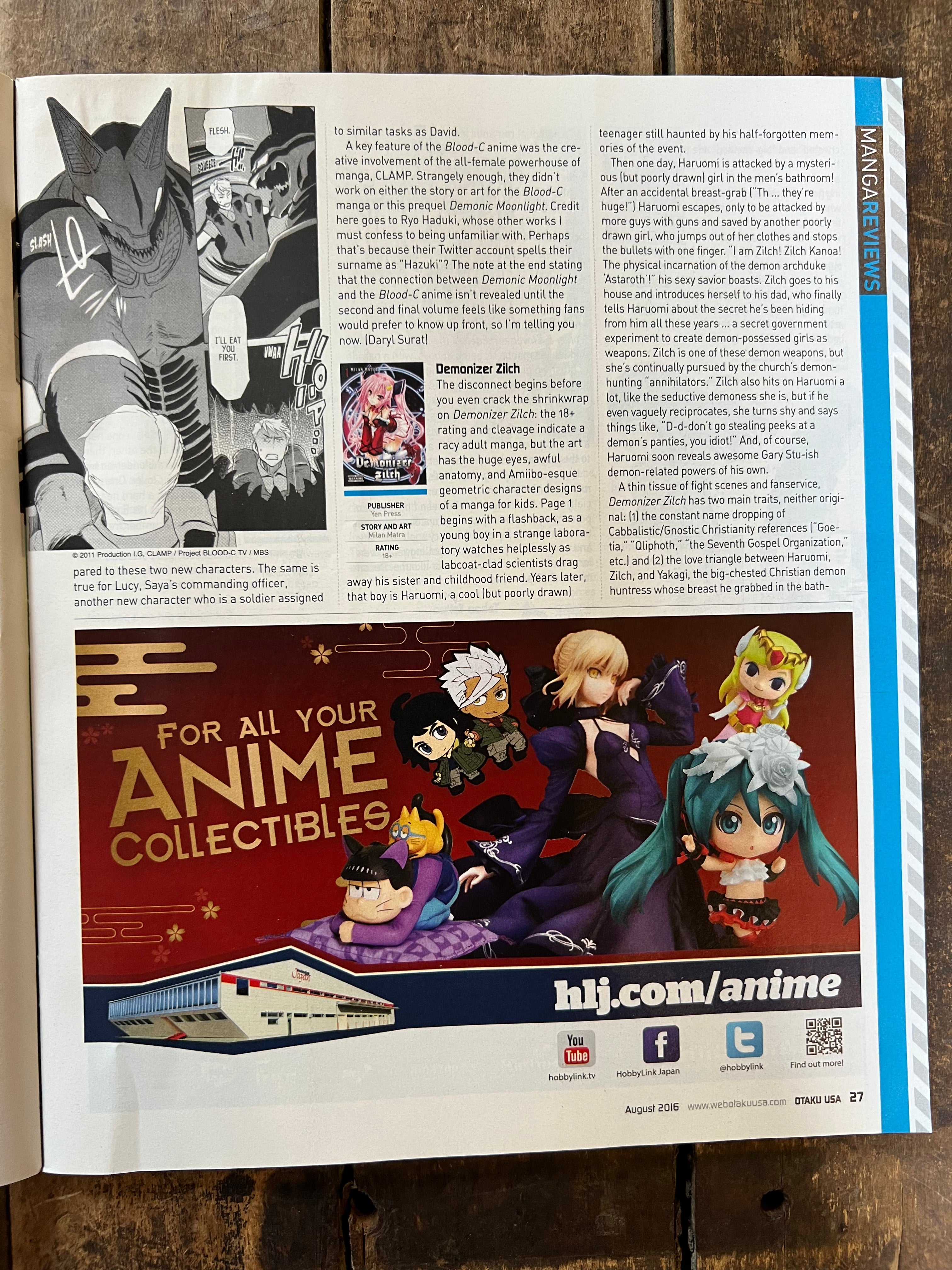 OTAKU USA Magazine August 2016 - PSYCHO PASS - Anime - Manga - Cosplay