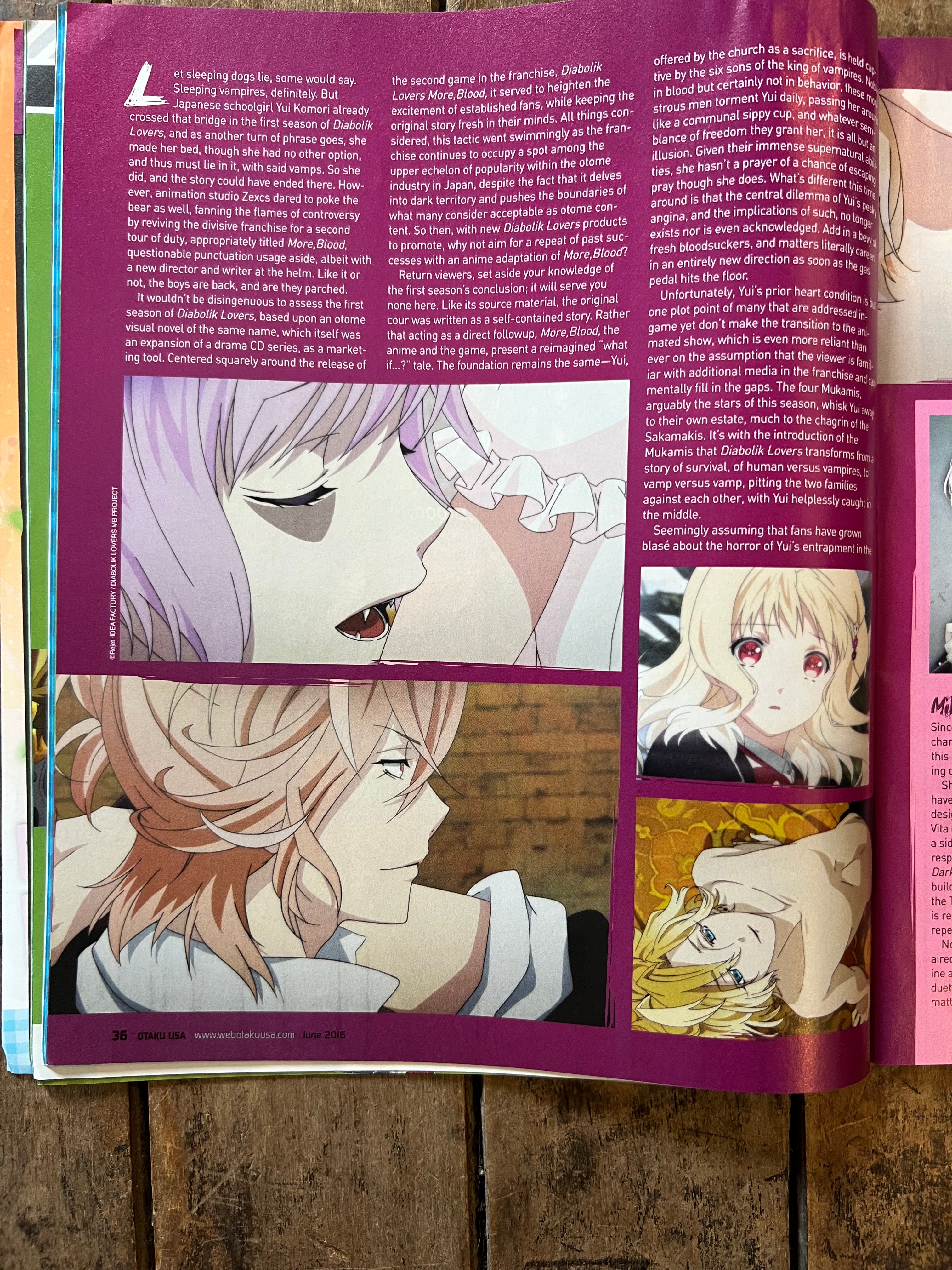 OTAKU USA Magazine June 2016 - DIABOLIK LOVERS - Anime - Manga - Cosplay