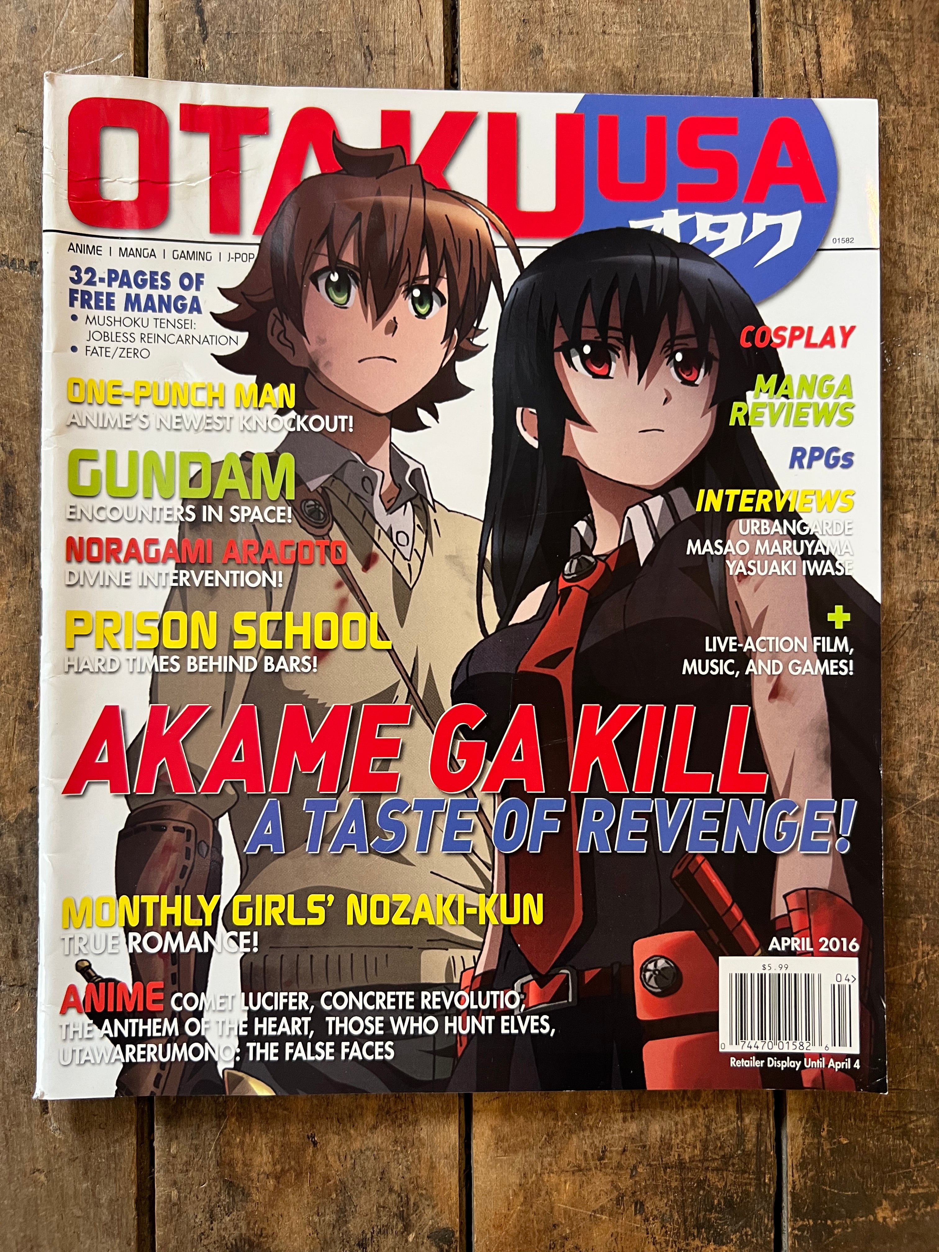 OTAKU USA Magazine - April 2016 - AKAME GA KILL - Anime - Manga - Cosplay