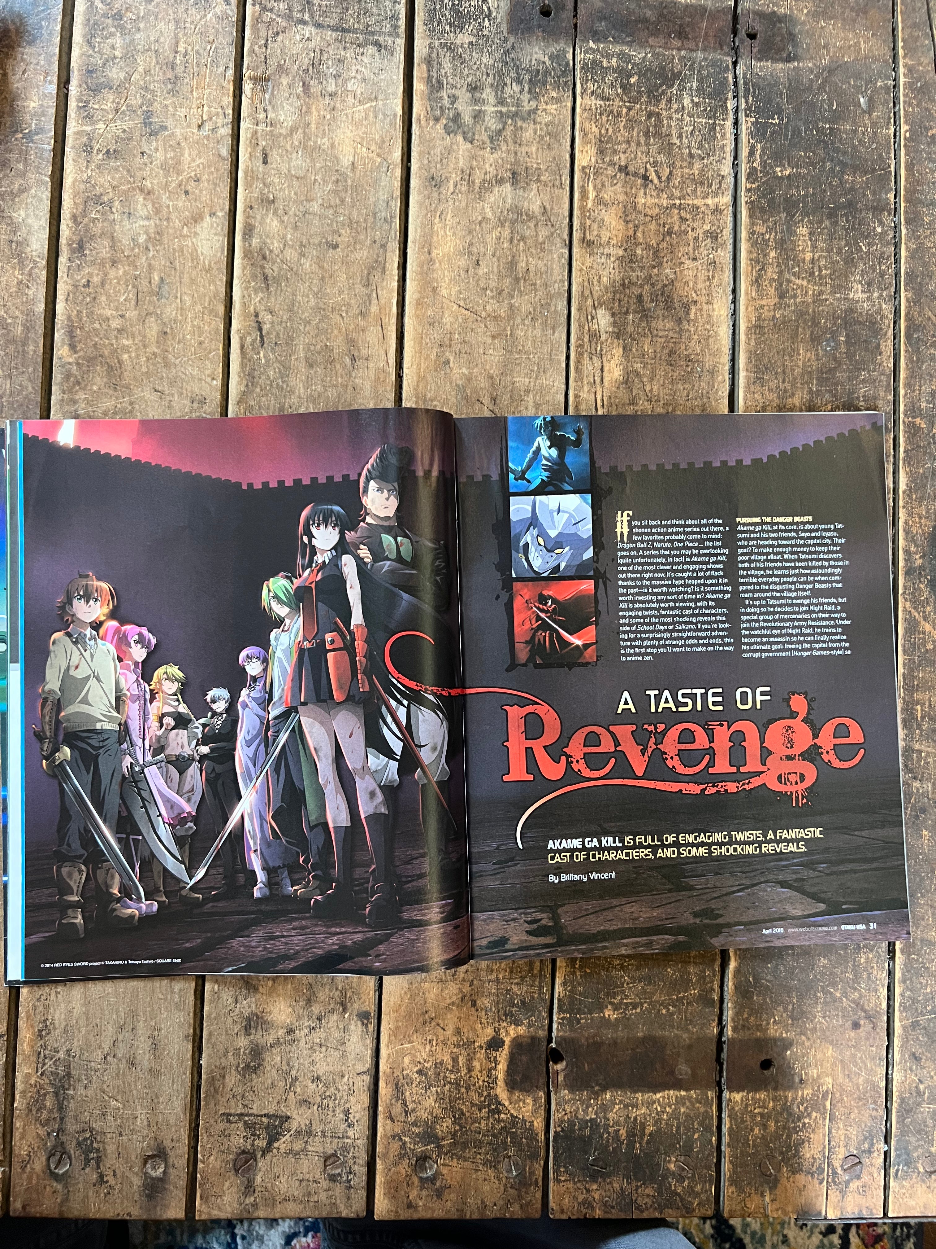 OTAKU USA Magazine - April 2016 - AKAME GA KILL - Anime - Manga - Cosplay