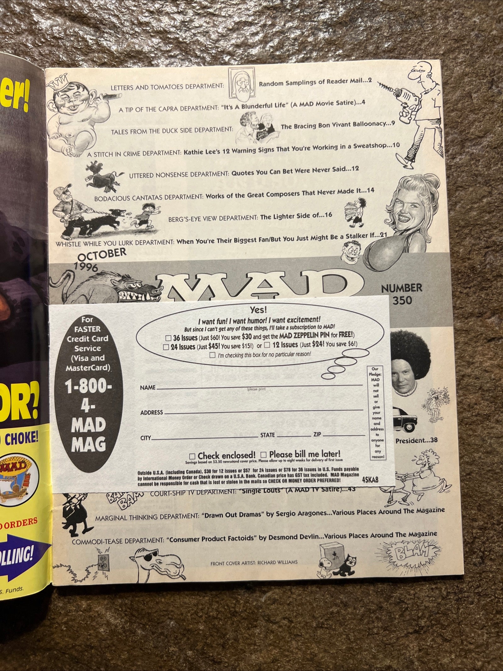 MAD Magazine - October 1996 Issue No. 350 Big Deal!