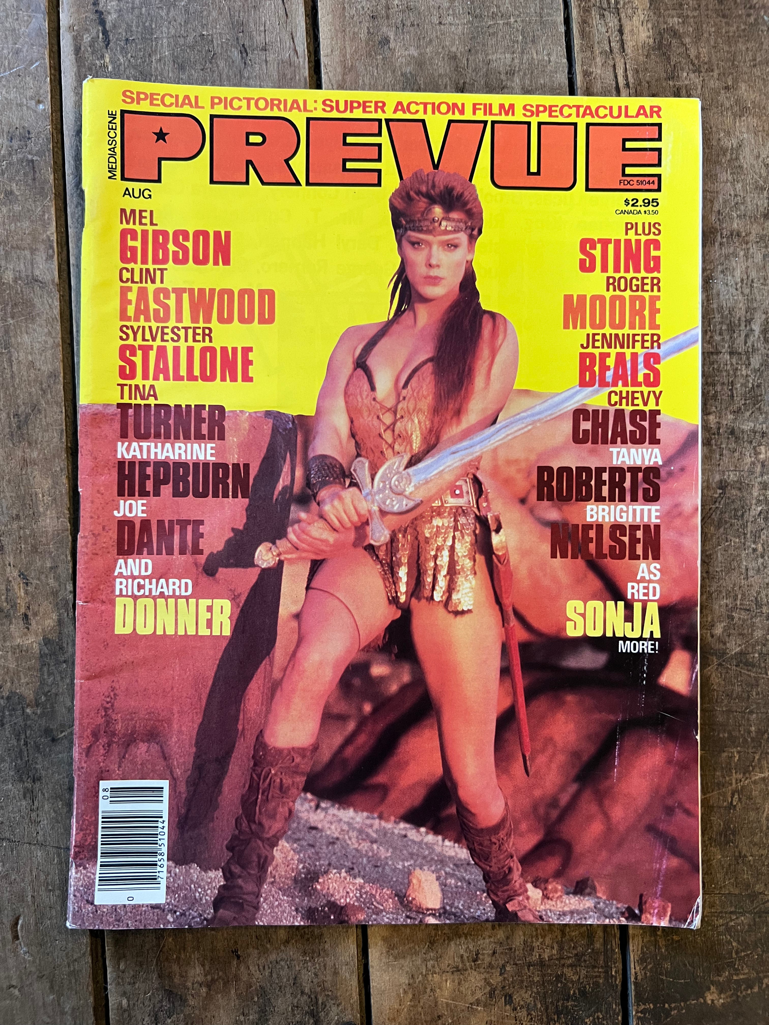PREVUE Magazine - August 1985 - RED SONJA - Brigitte Nielsen Cover