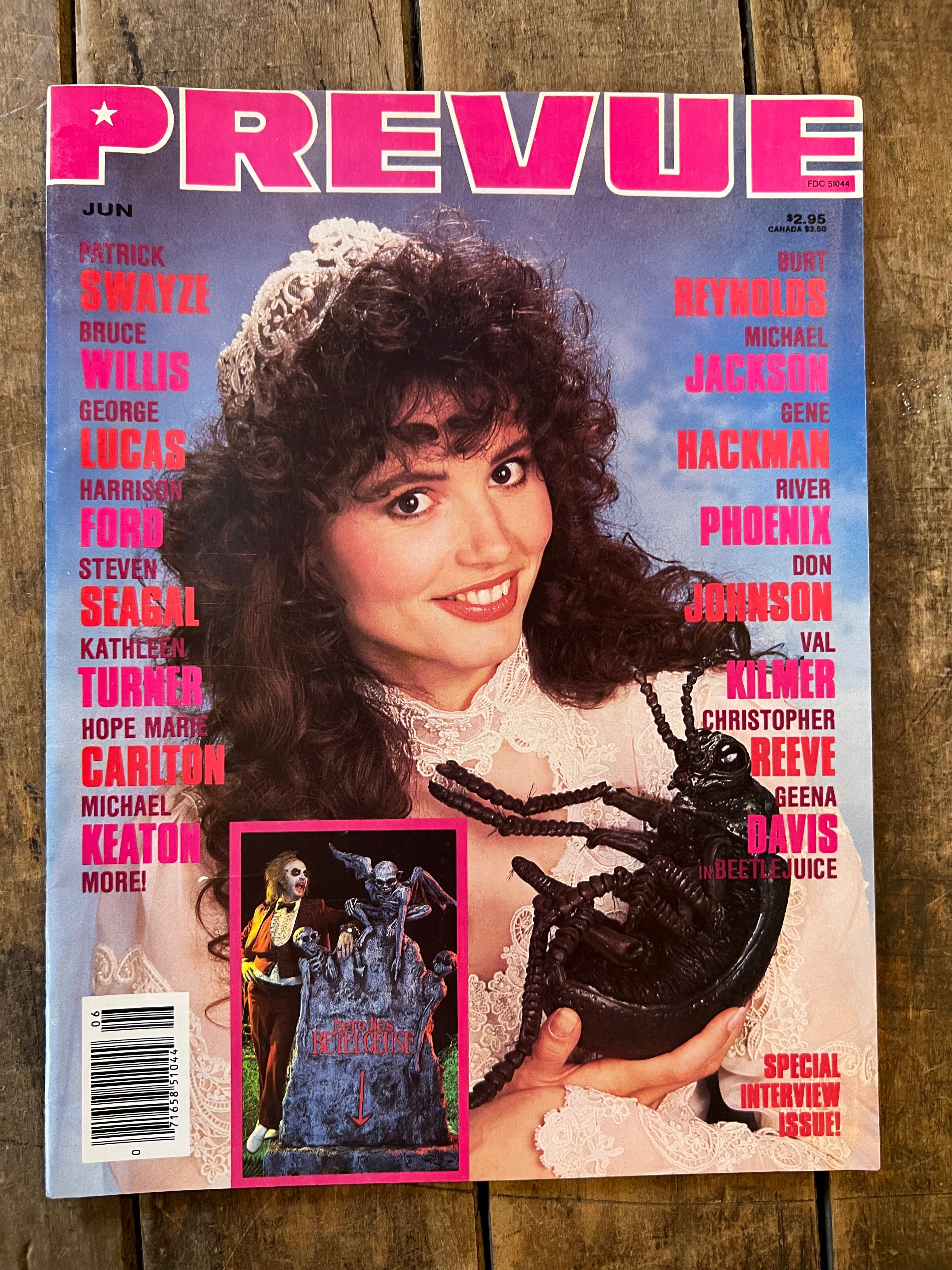 PREVUE Magazine - June 1988 - Beetlejuice - Geena Davis Cover