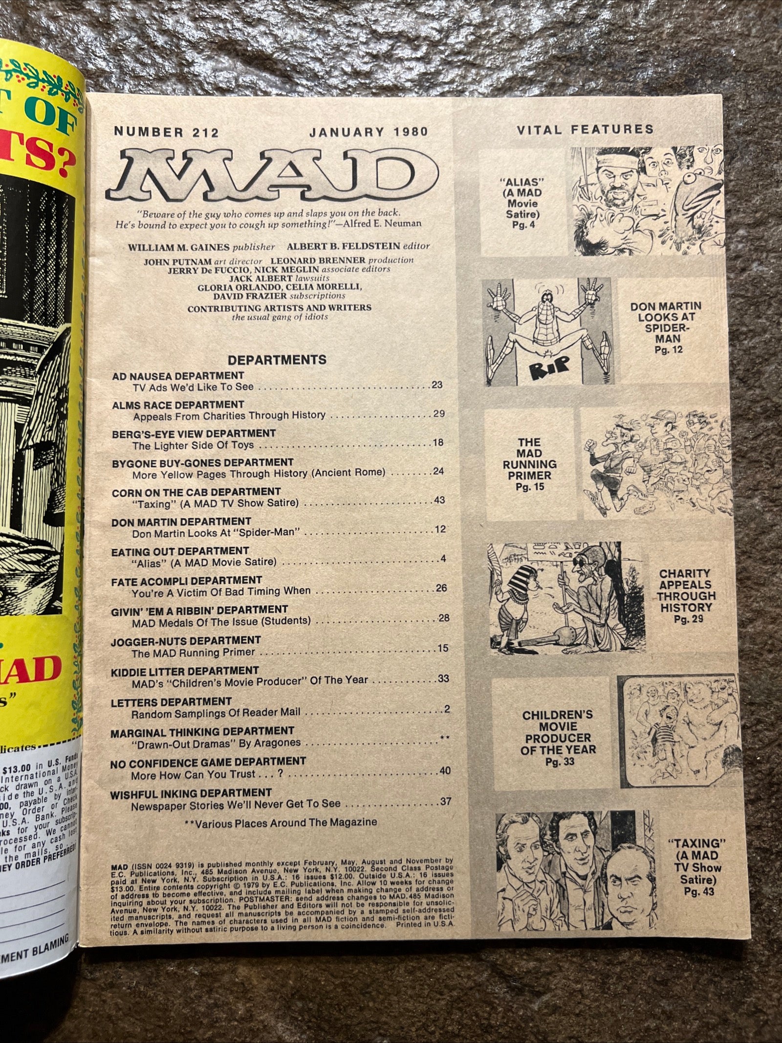 MAD Magazine - January 1980 Issue 212 - Alien & Taxi