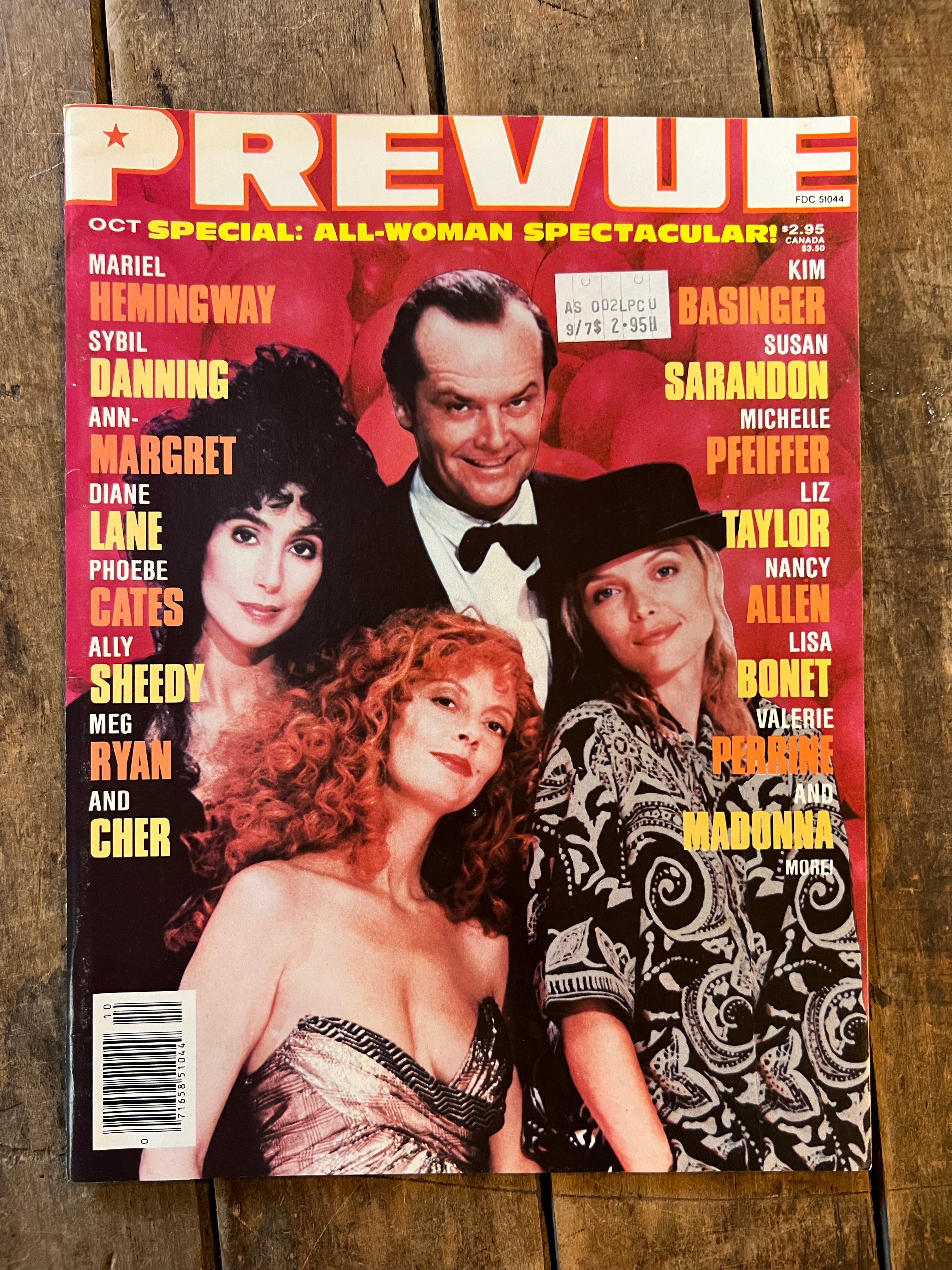 PREVUE Magazine - October 1987 - The Witches Of Eastwick Cover