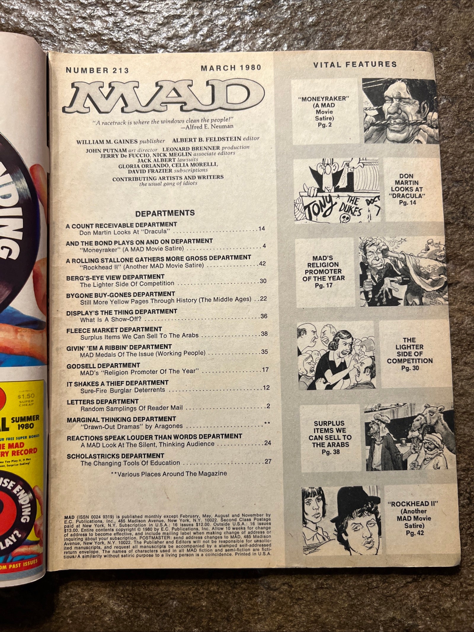 MAD Magazine - March 1980 - Moonraker - Rocky II - Sergio Aragones - Al Jaffee