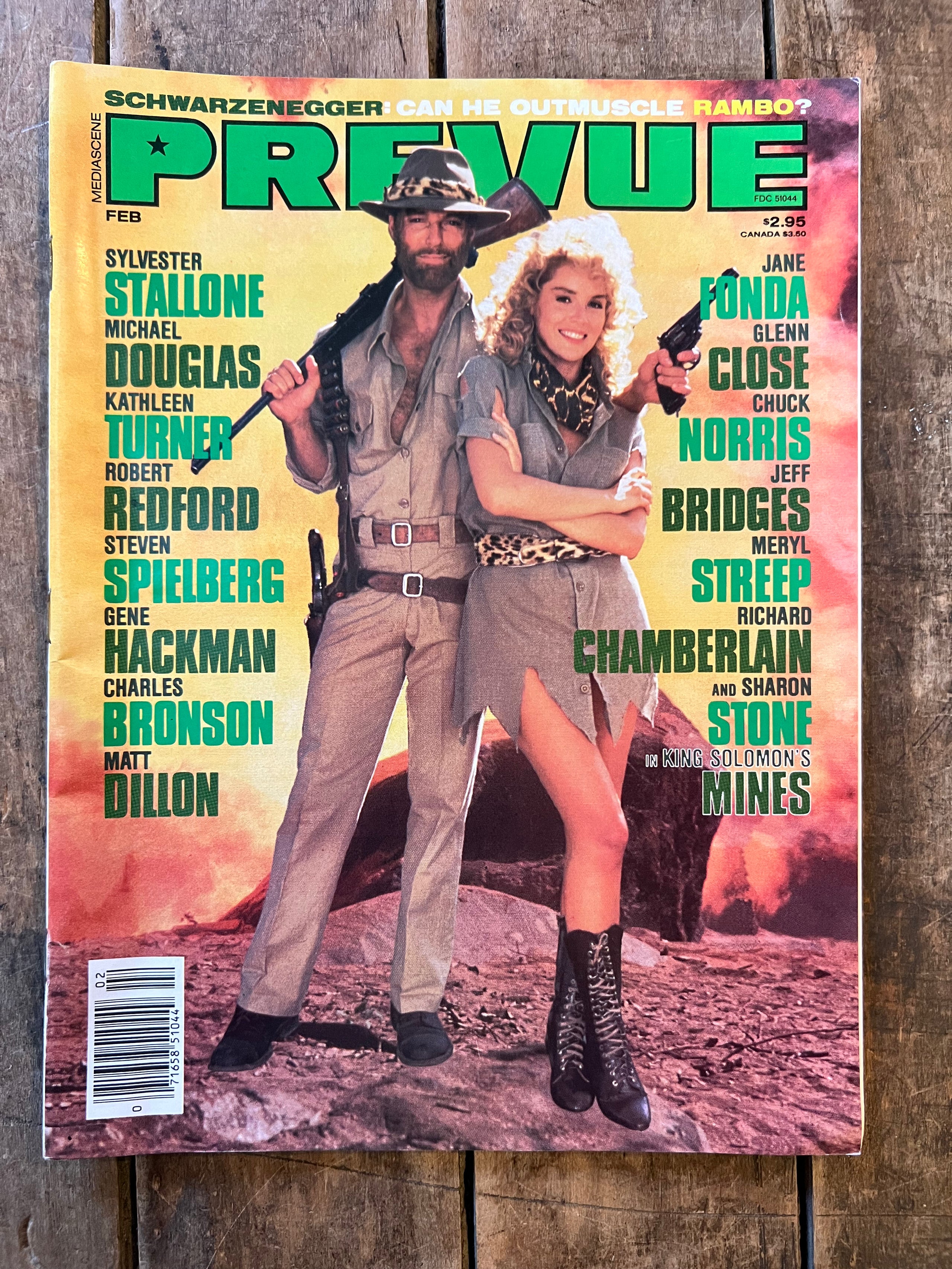 PREVUE Magazine - February 1986 - Sharon Stone & Richard Chamberlain Cover - King Solomon’s Mines