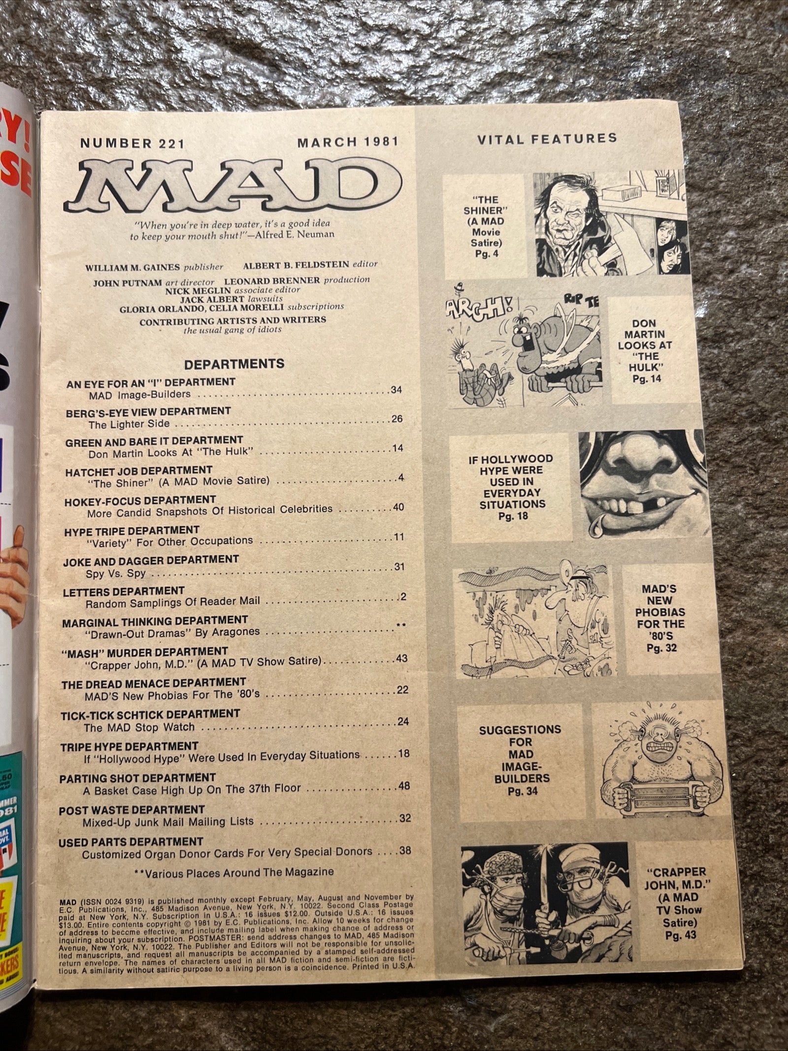 MAD Magazine - March 1981 - Mad Magazine Shortage Coming, Hoard This Issue
