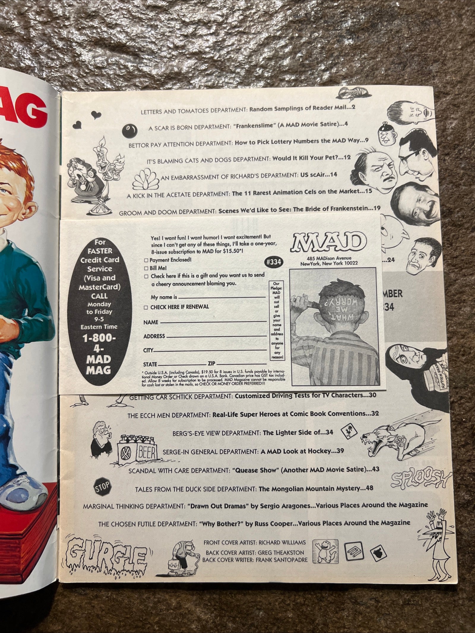 MAD Magazine - March / April 1995 No. 334 - Frankenstein Monster Spring Issue