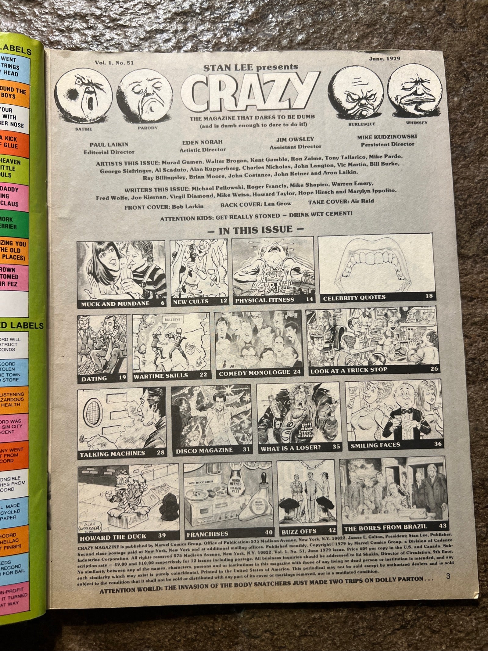 Crazy - Vol. No. 51 ( June 1979) Marvel Comics Group - Mork & Mindy Cover