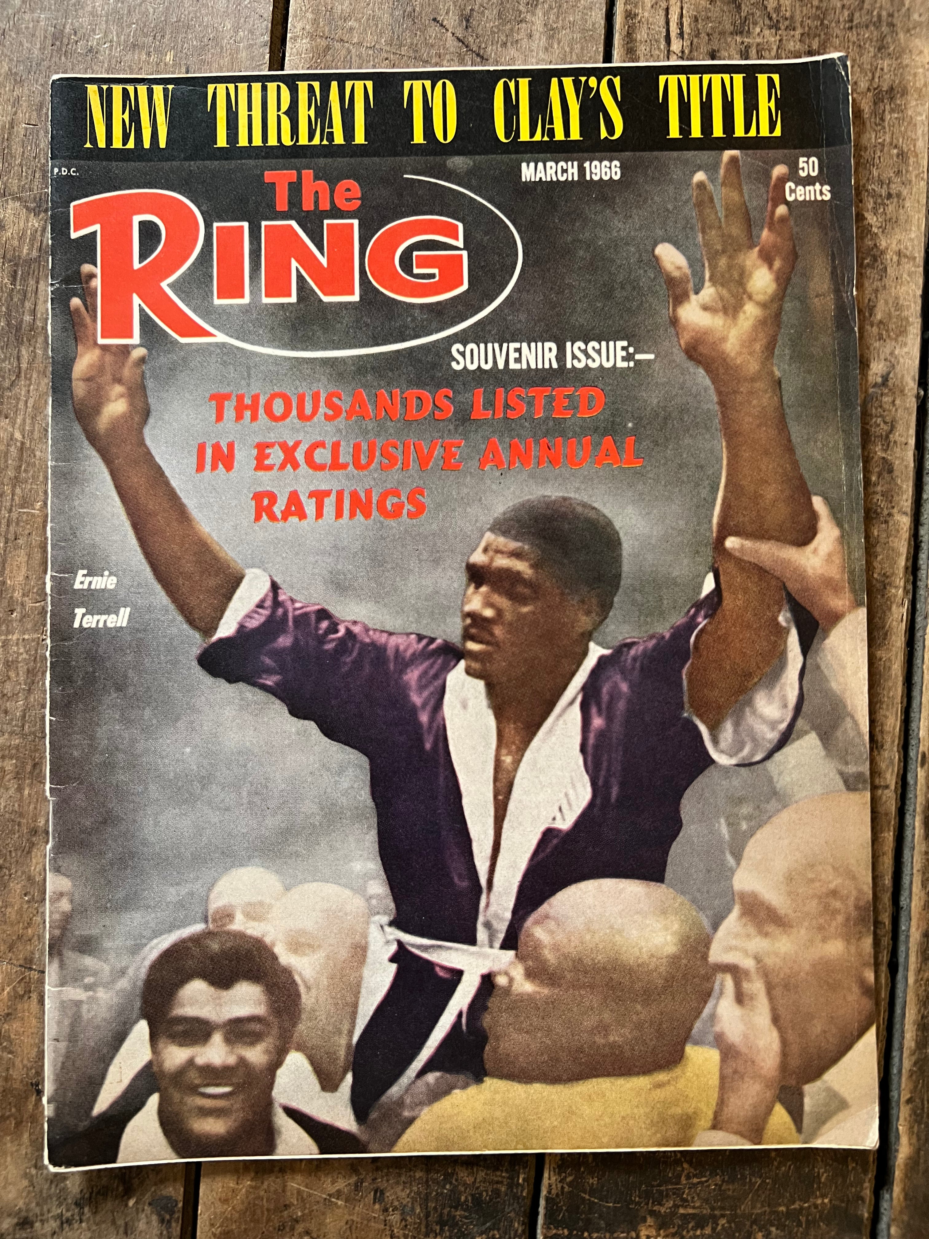 The Ring Boxing Magazine - March 1966 - Souvenir Issue - Ernie Terrell Cover