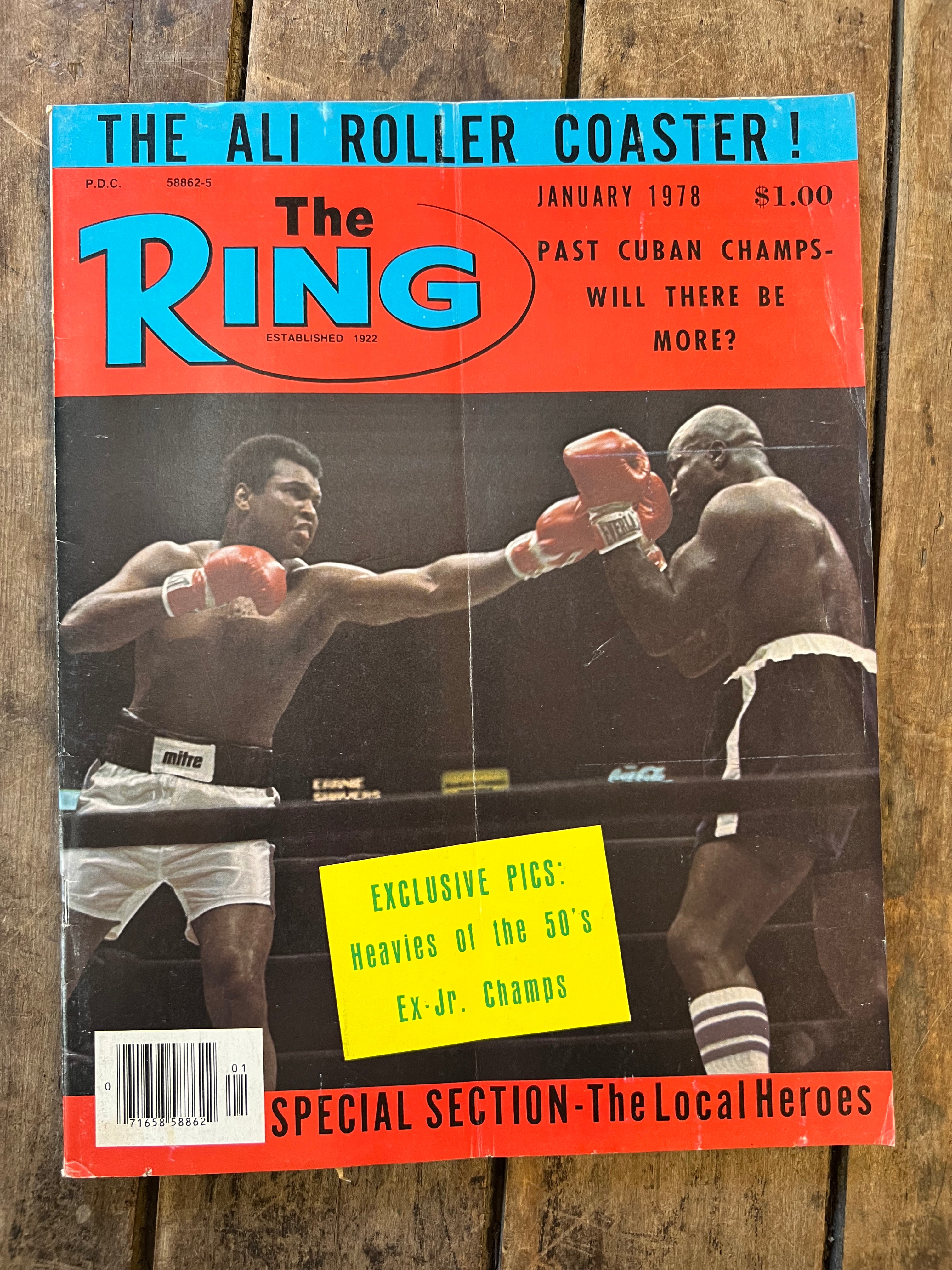 The Ring Boxing Magazine - January 1978 - Muhammad Ali & Earnie Shavers Cover