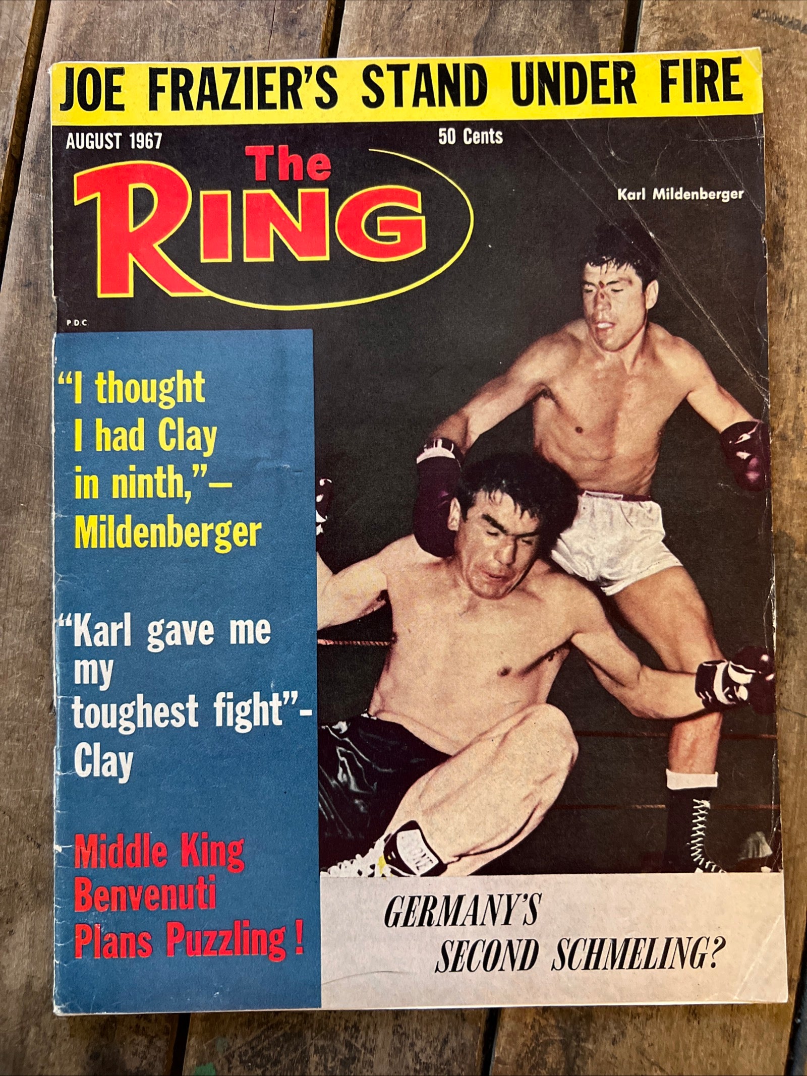 The Ring Boxing Magazine - August 1967 - Karl Mildenberger Cover