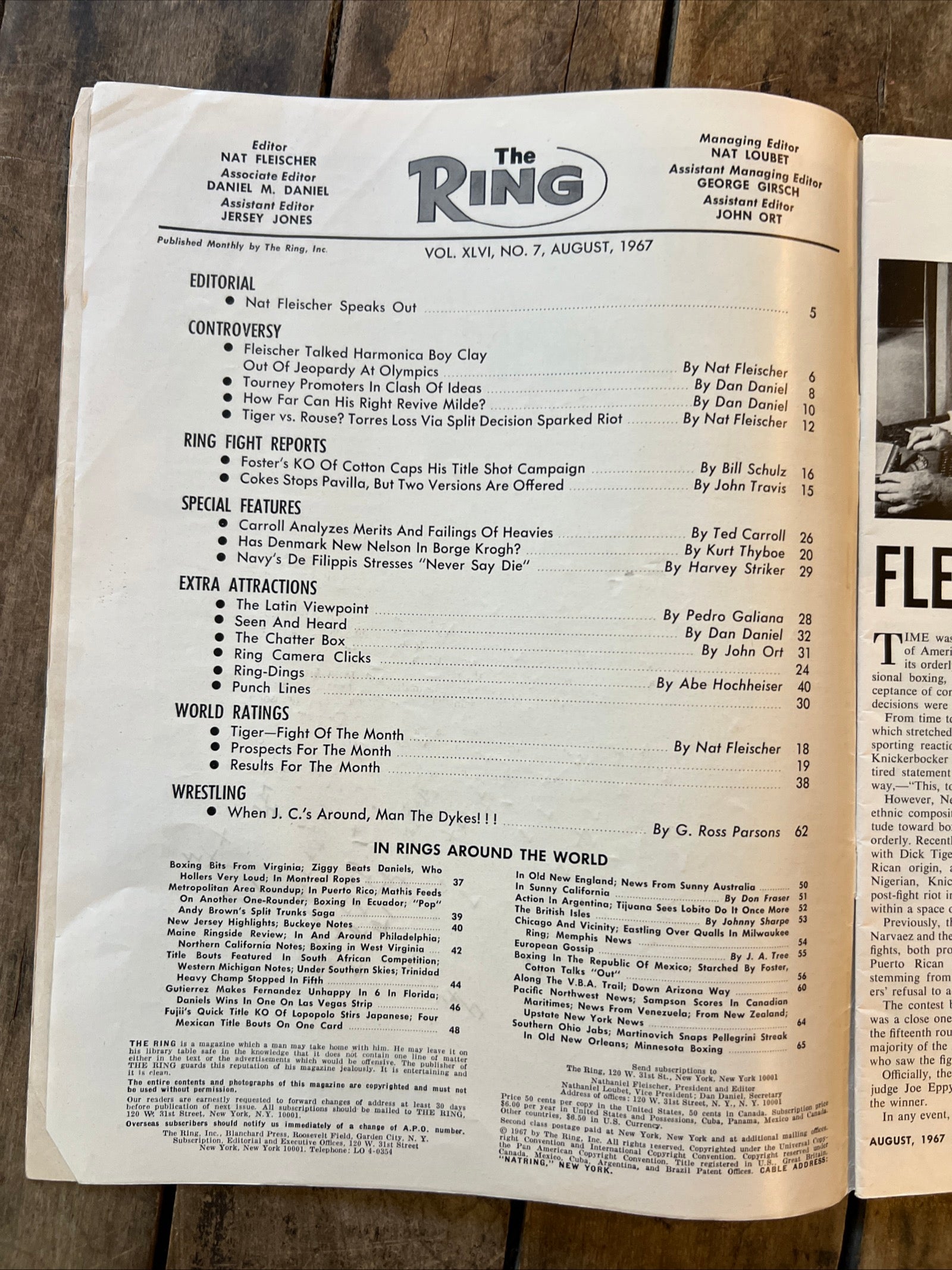 The Ring Boxing Magazine - August 1967 - Karl Mildenberger Cover