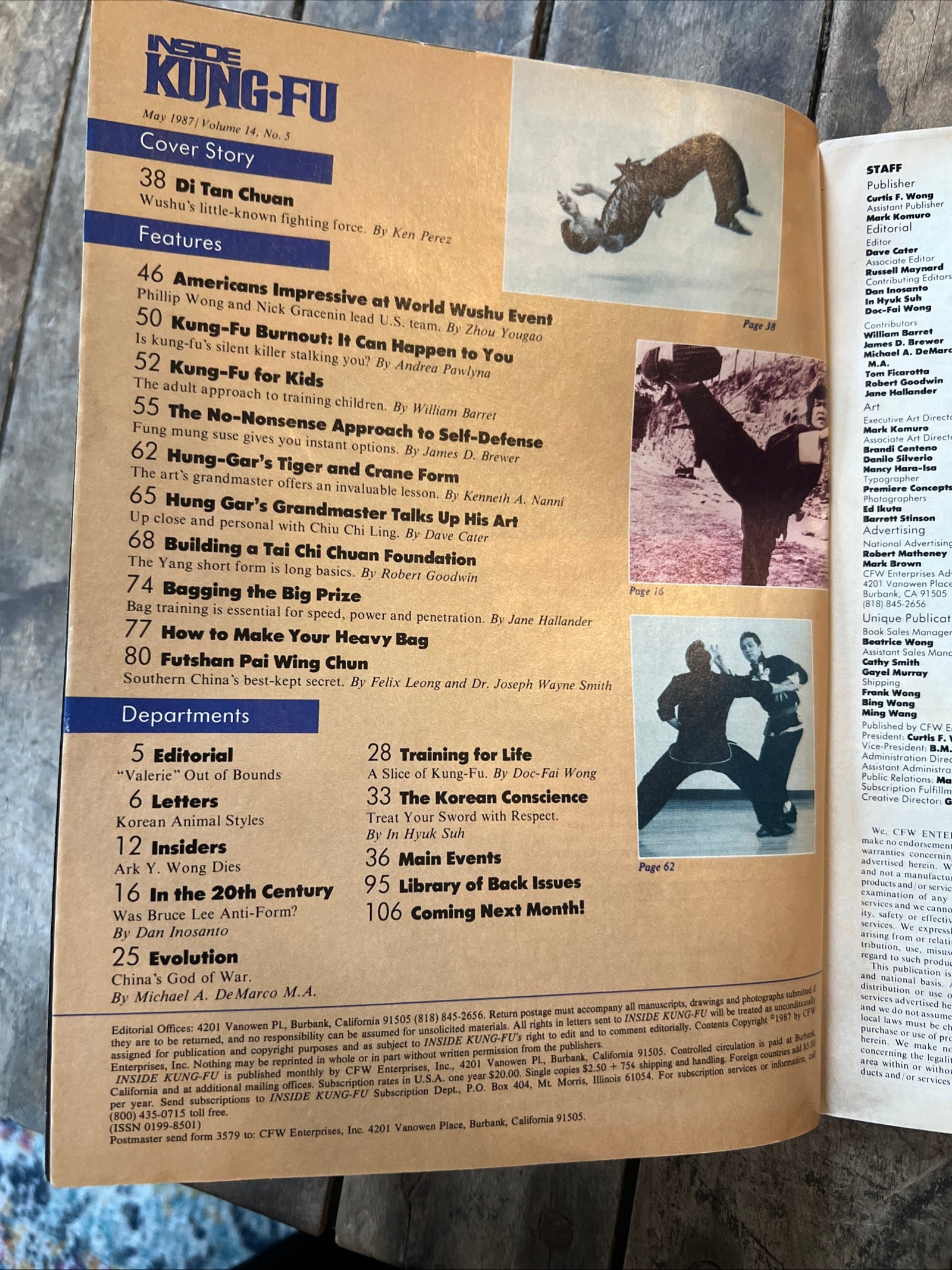 Inside Kung-Fu Magazine - May 1987 - Hung Gar Grandmaster Chiu Chi Ling Cover