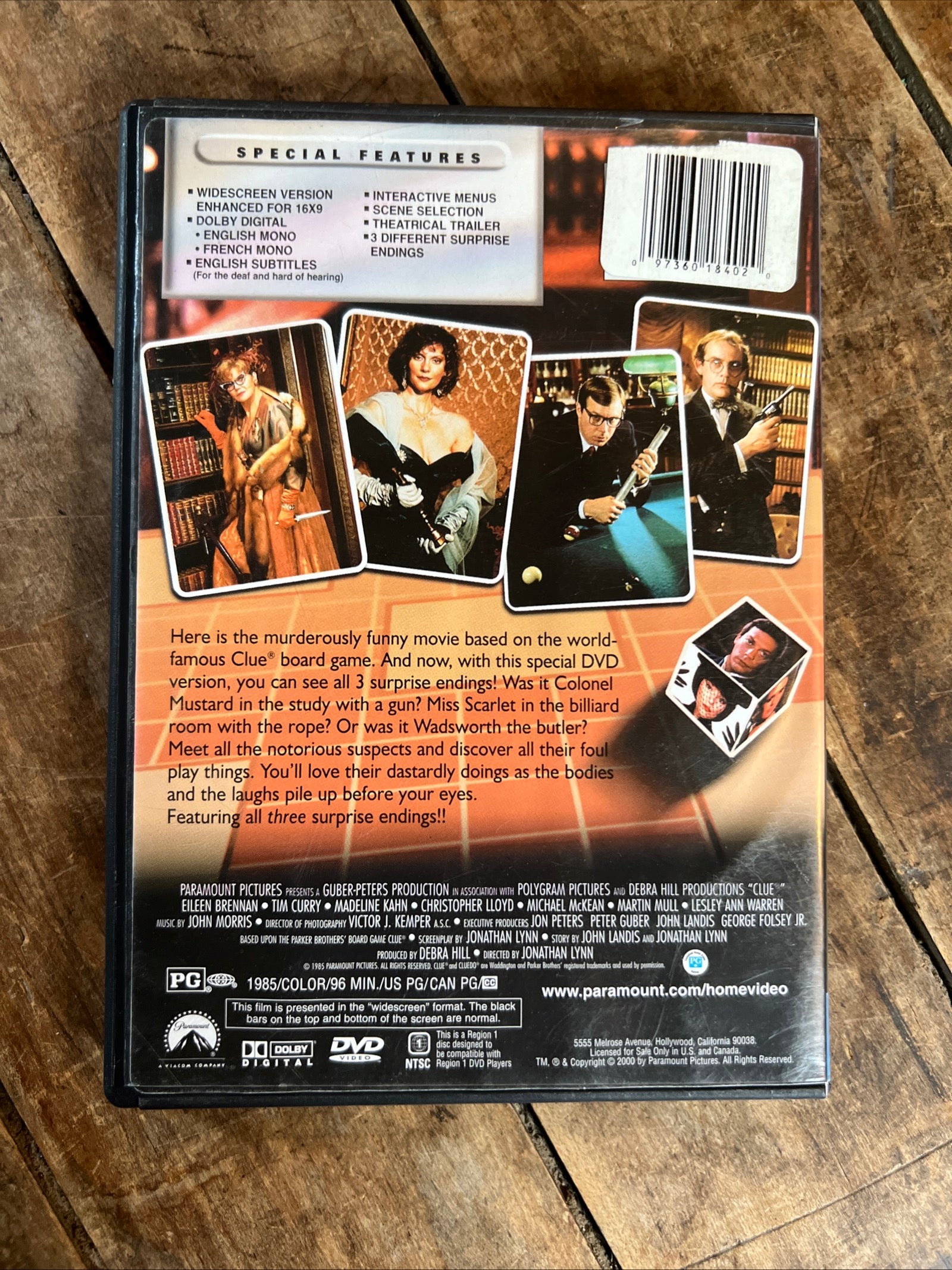 CLUE ( DVD 1985 ) Comedy / Mystery [PG]
