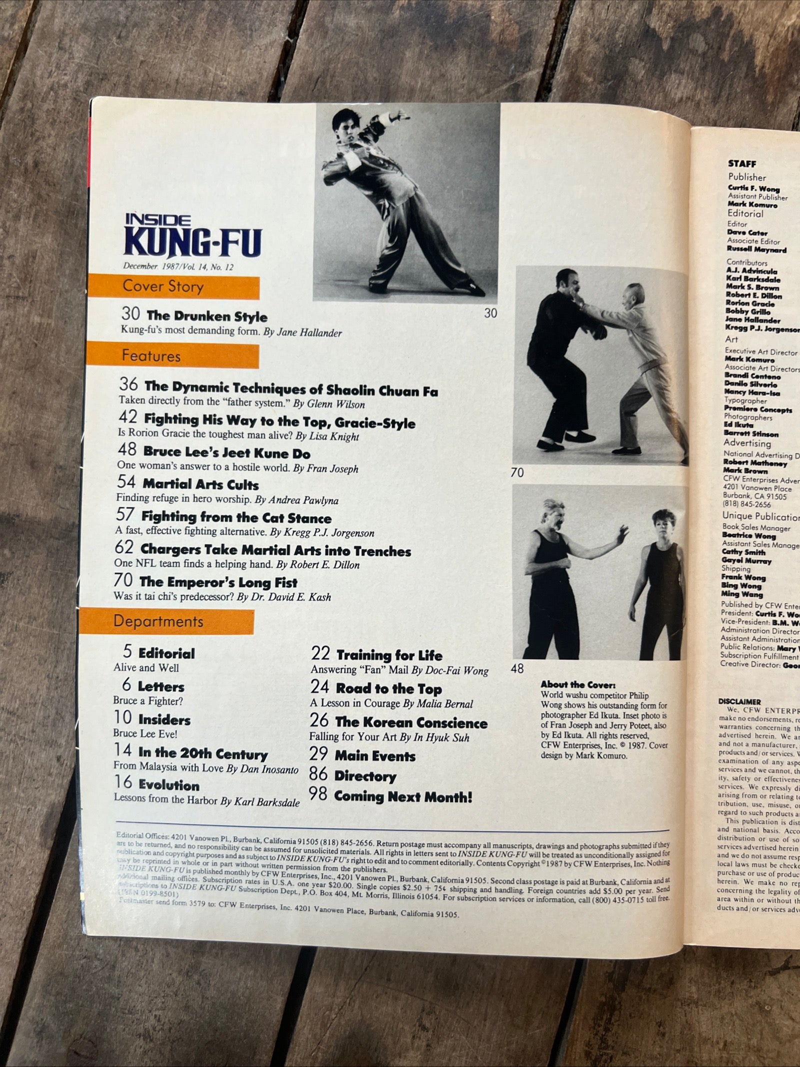 Inside Kung-Fu Magazine - December 1987 - World Class Performer Philip Wong