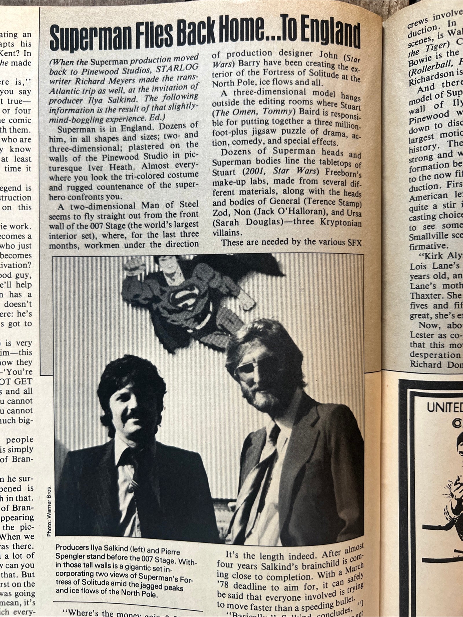 STARLOG Magazine - January 1978 - The Superman Movie Feature & KISS Rear Cover