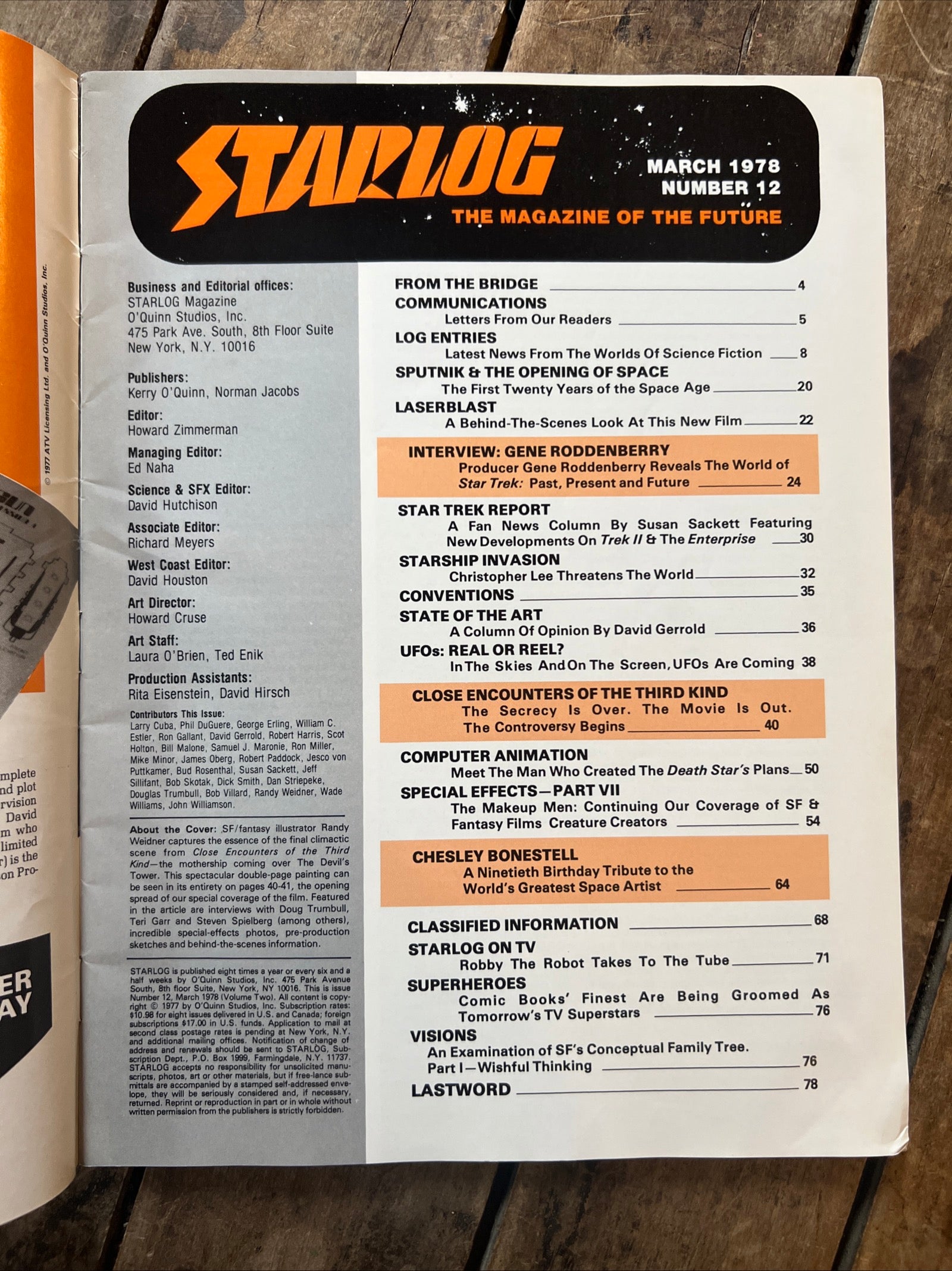 STARLOG Magazine - March 1978 - Close Encounters Of The Third Kind Cover