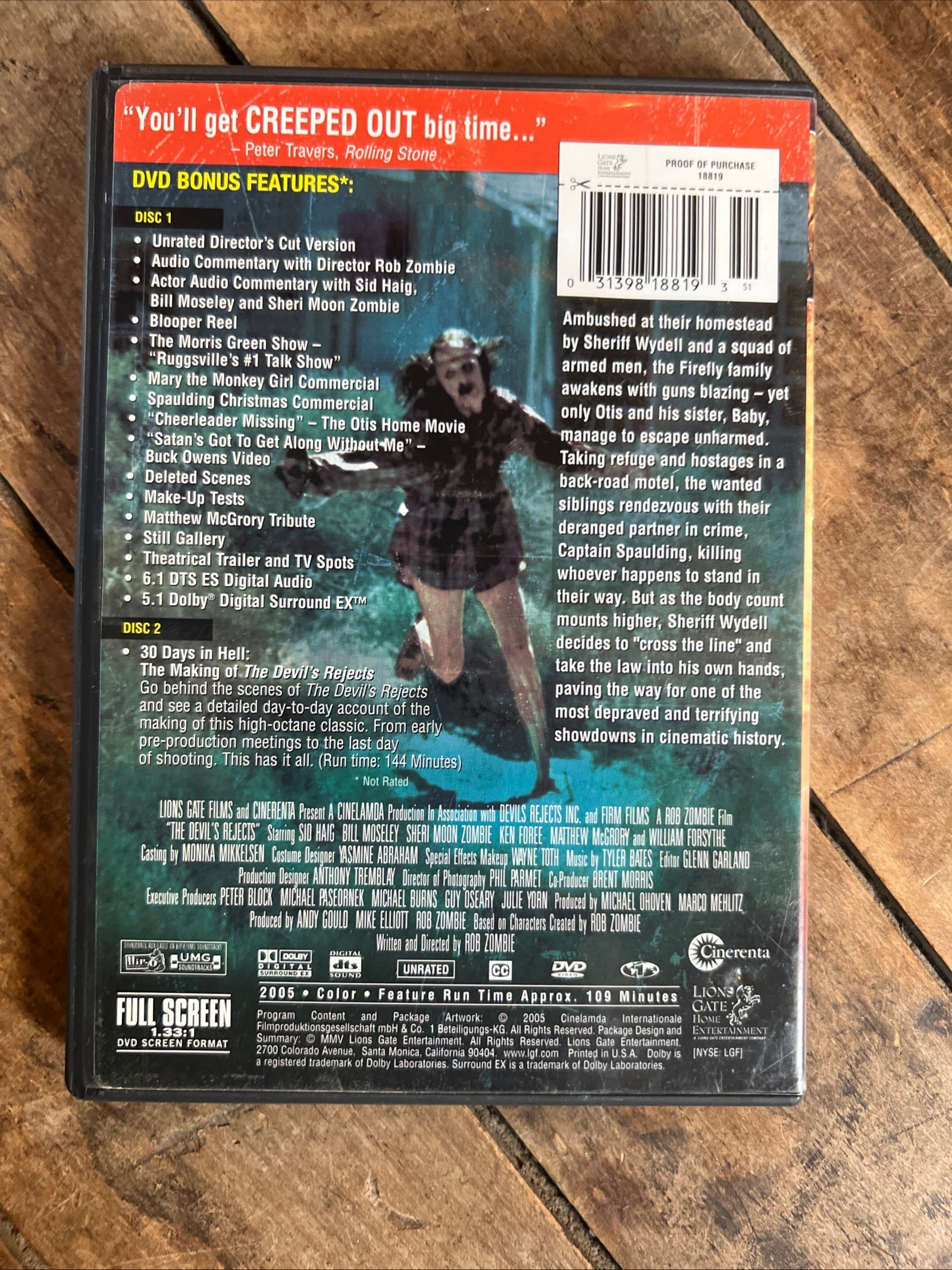 The Devils Rejects: Unrated ( DVD 2005) Western/ Horror [R] By Rob Zombie