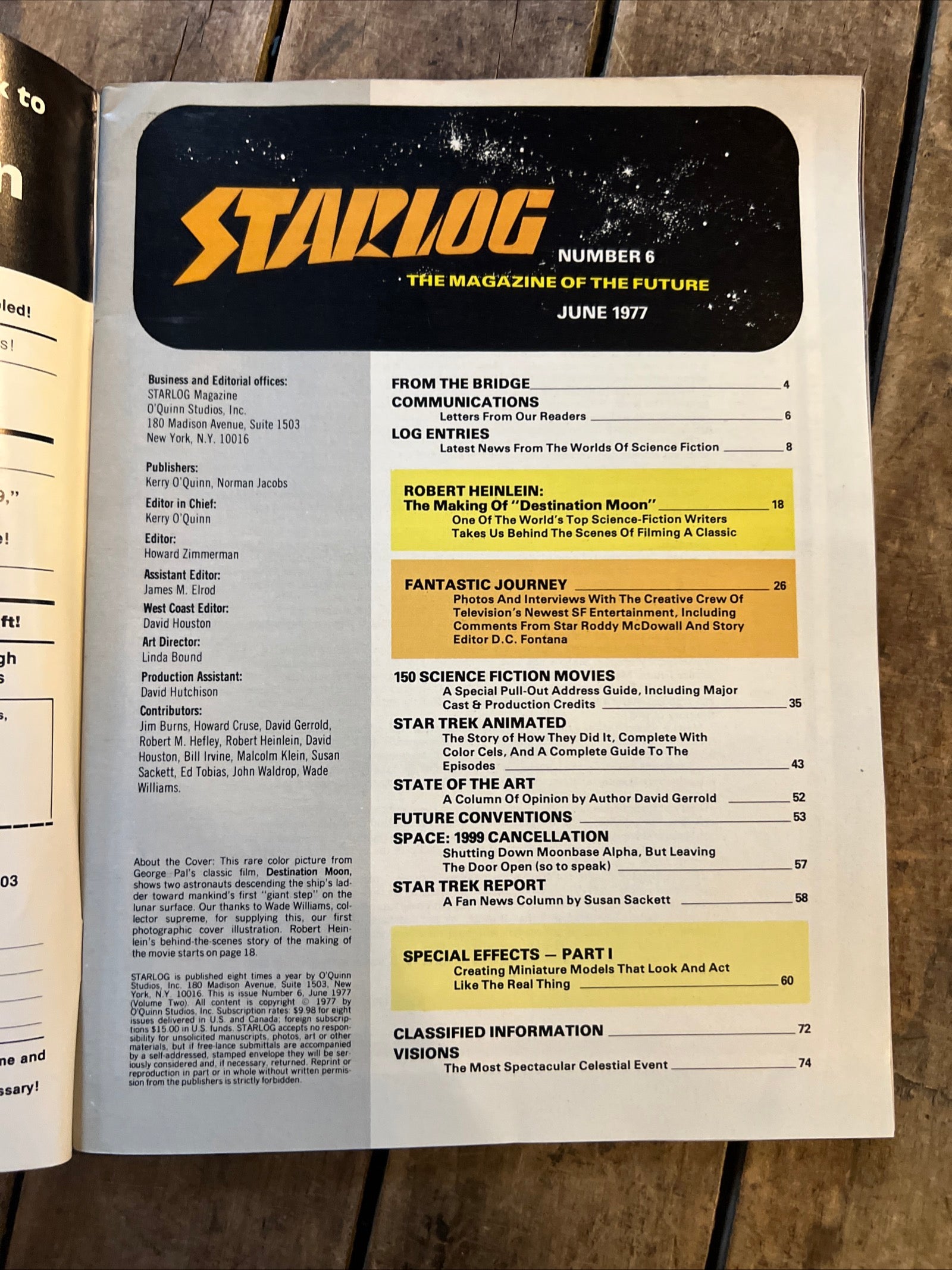 STARLOG Magazine - June 1977 - Robert Heinlein “Destination Moon” Cover