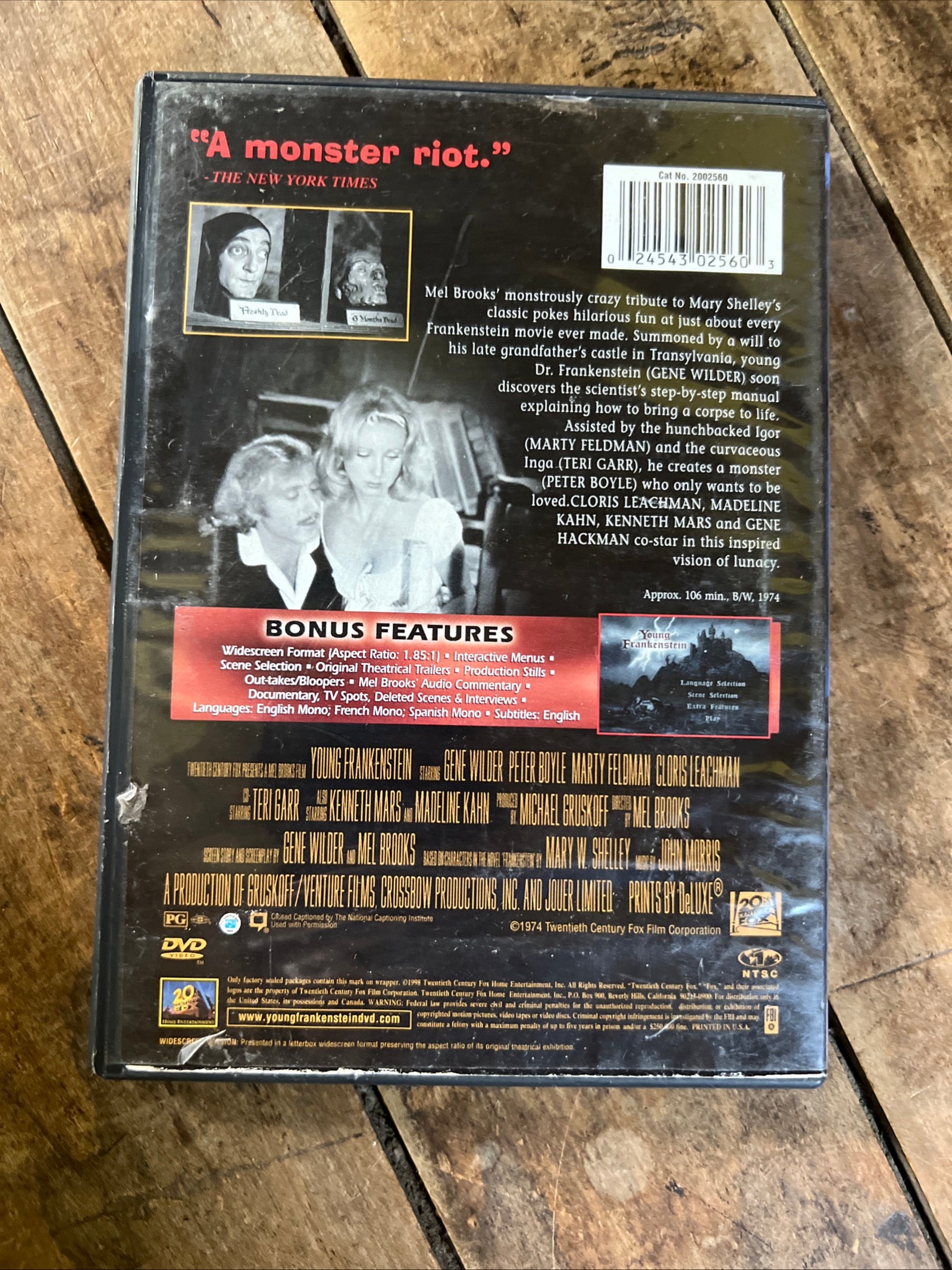 Young Frankenstein ( DVD 1974) Comedy / Horror [PG] A Mel Brooks Film