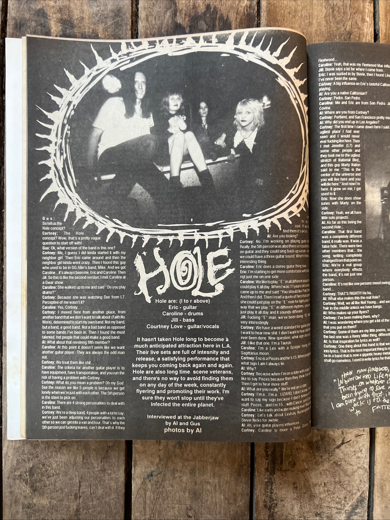FLIPSIDE Magazine Punk Rock Fanzine - September / October 1990 - HOLE Cover