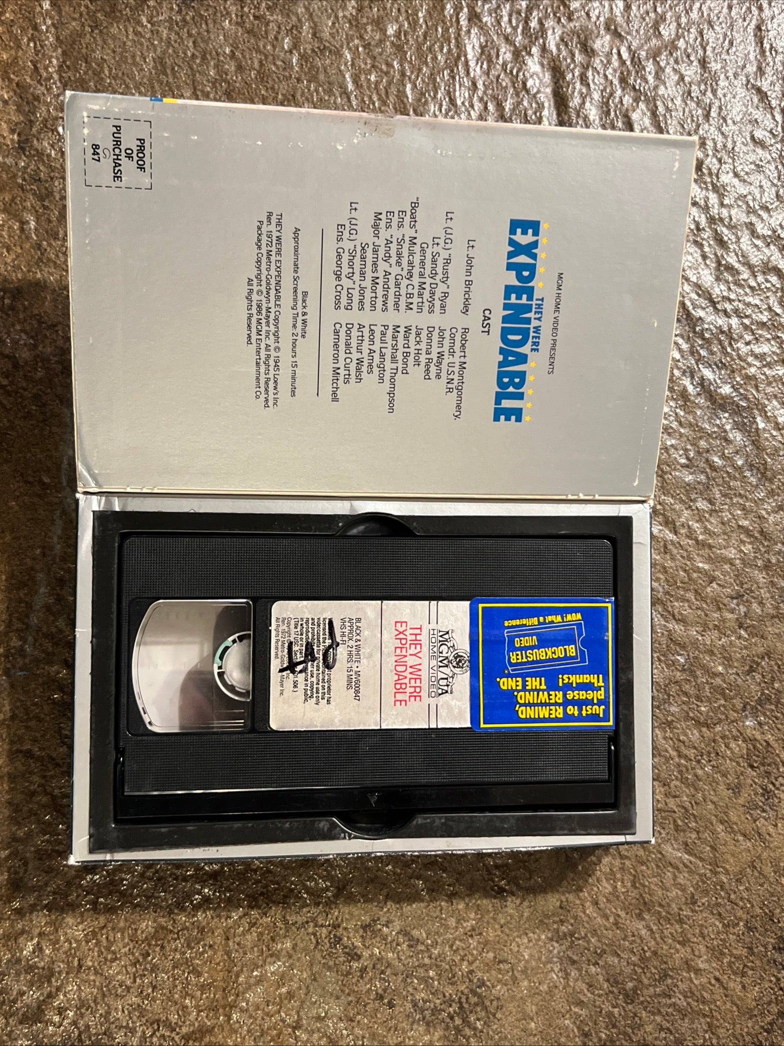 They Were Expendable ( BIG BOX VHS 1945 ) War / Action [R] John Wayne