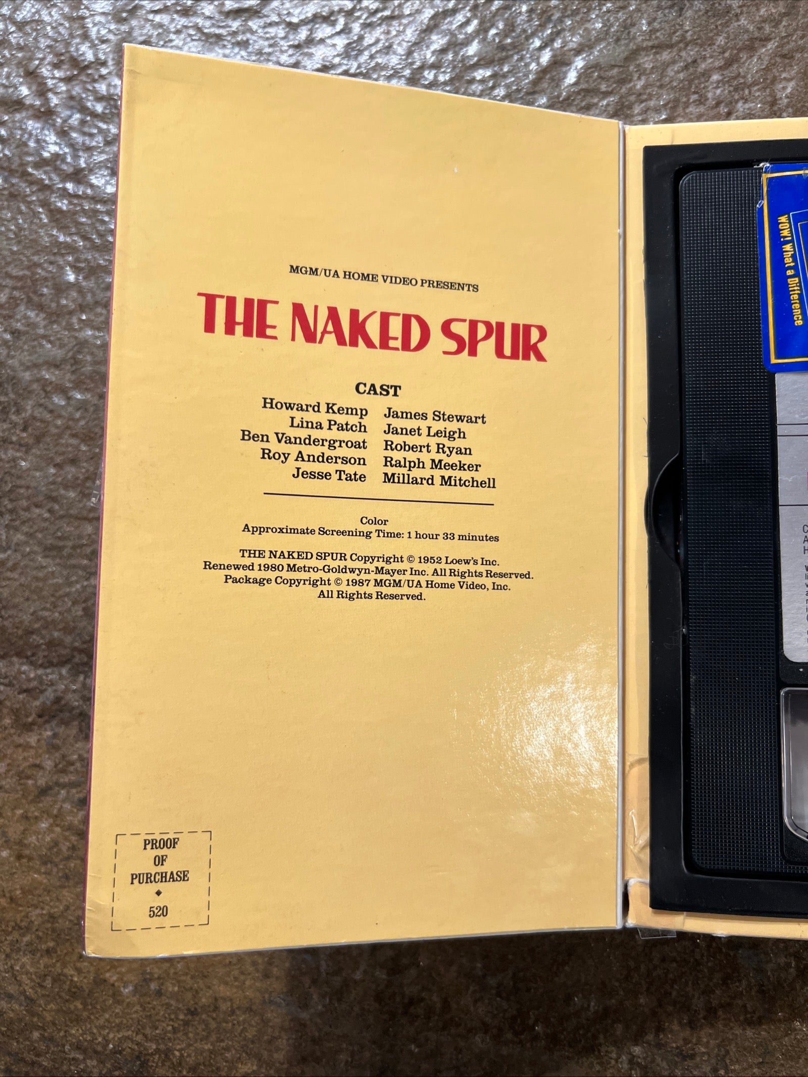 They Naked Spur ( BIG BOX VHS 1953 ) Western / Thriller [NR] James Stewart