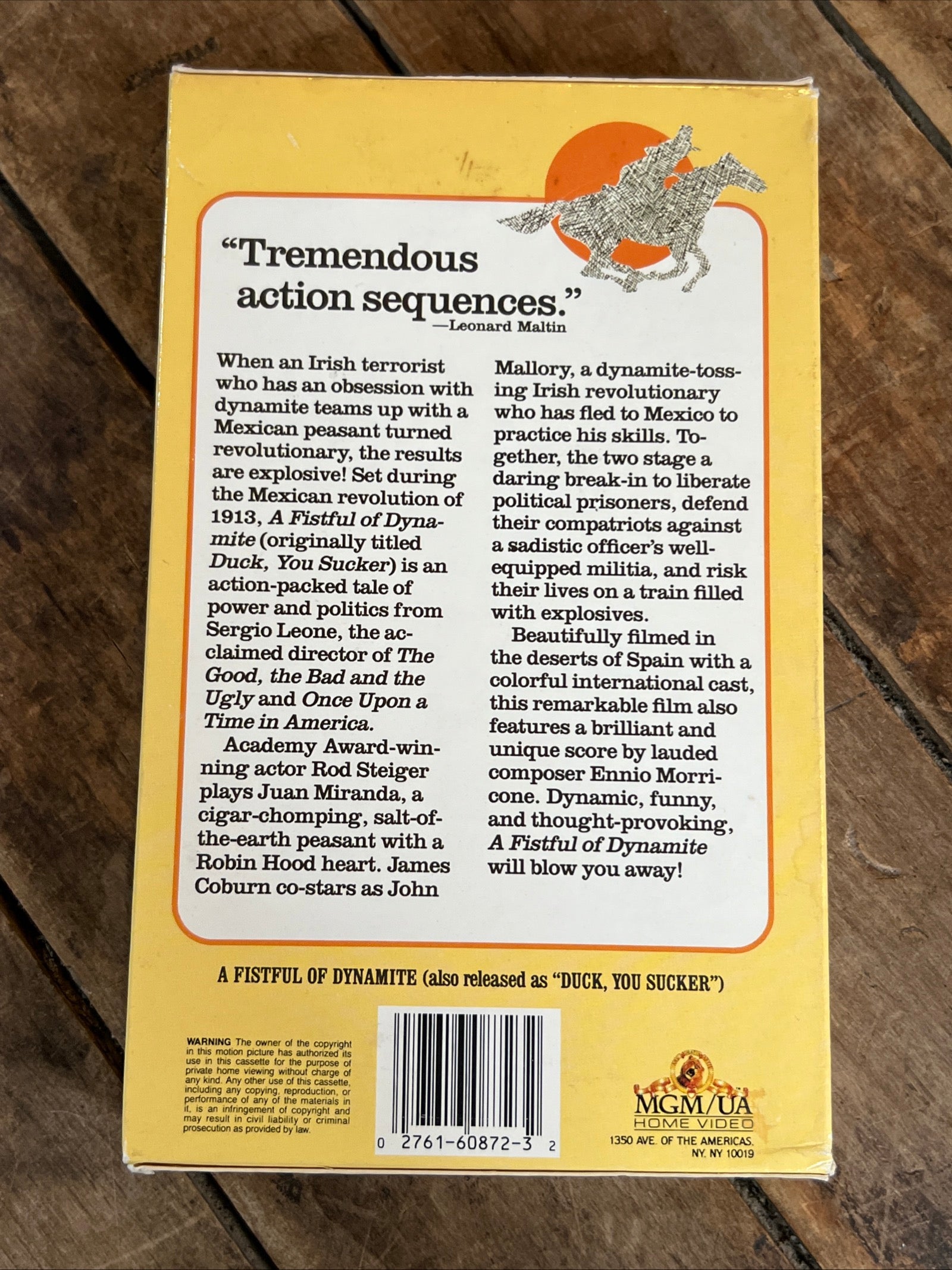 A Fistful Of Dynamite ( BIG BOX VHS 1971 ) Western / War ( Duck, You Sucker!)